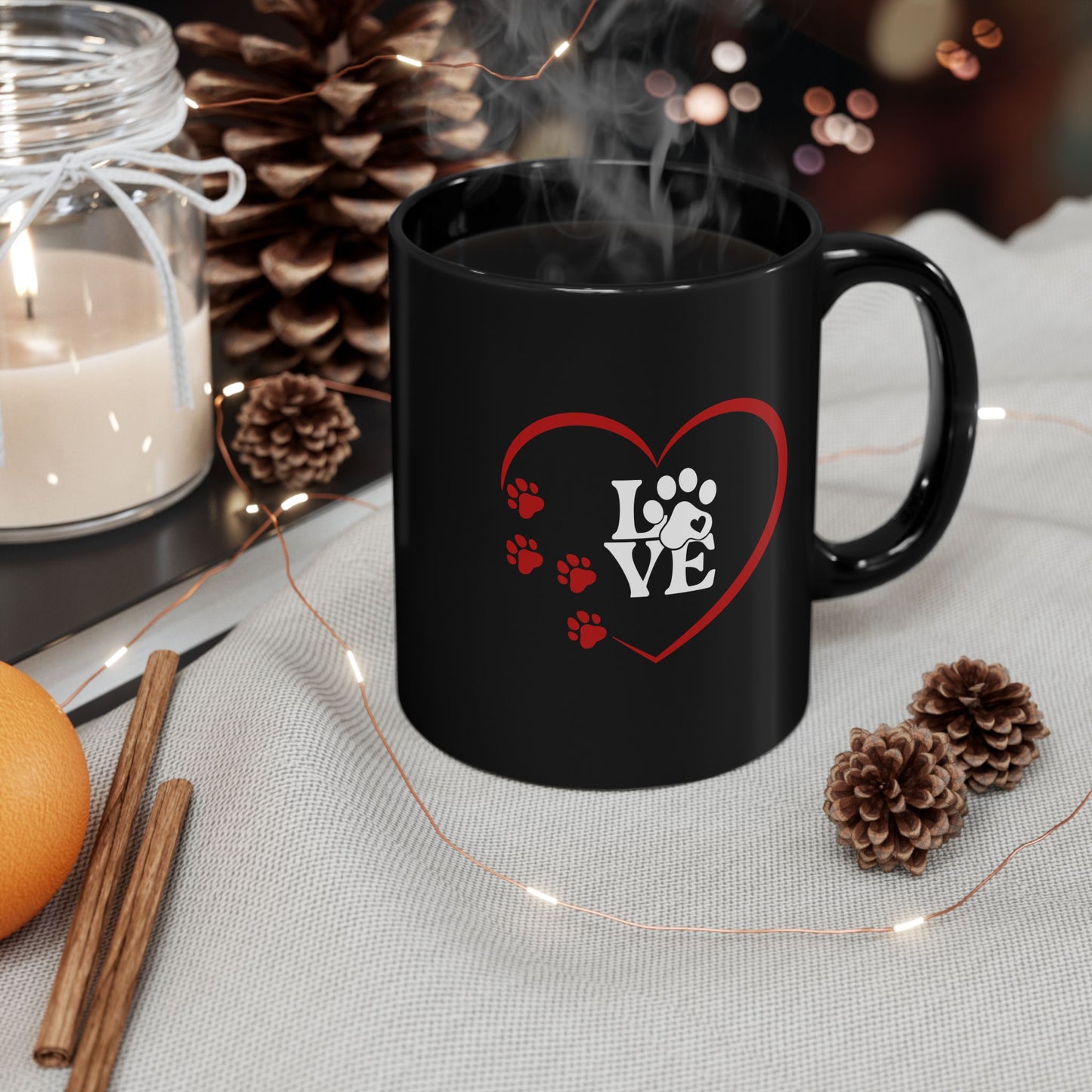 Dog or Cat Lover Coffee Mug | Pet Lover | Animal Lover Gift | Pet Parent Gift Teacup | Paw Print and Heart Gift |