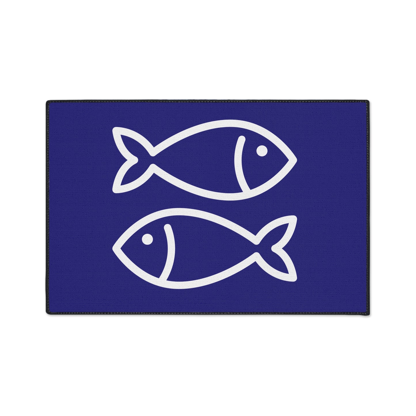 Decorative Heavy Duty Non-Slip Floor Mat Stylish Design Perfect for Entryway Kitchen Décor Blue Fish Design Rug Bathroom Mat