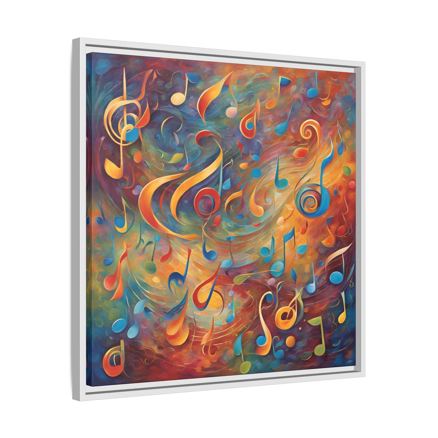 Modern Music-Themed Print Abstract Design Unique Framed Canvas Print Treble Clef Note Wall Art Music Lover Gift Decor 3 frame colors