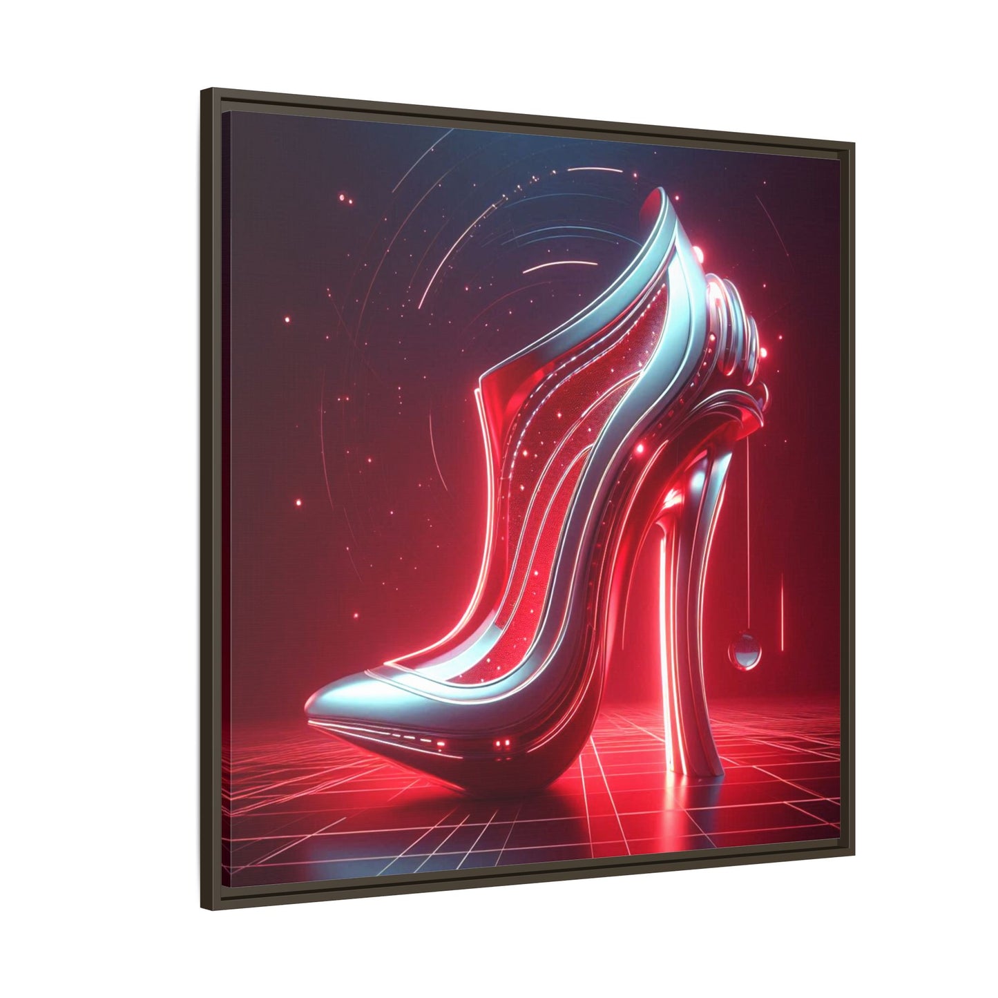 High Heel Shoe Framed Canvas Print Wall Art Unique Fashion Designer Style Haute Couture Shoe Lover Fashionista Gift Decor 3 Frame Colors