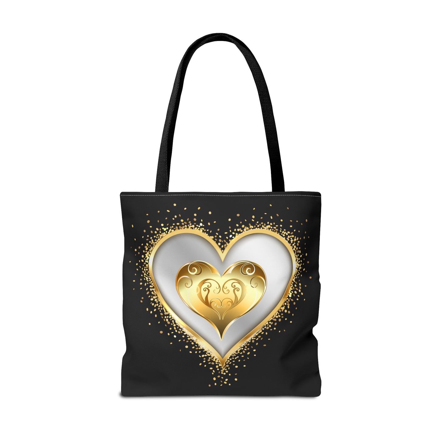 Heart Tote Bag | Carryall | Gold & Silver | Love | Happiness | Friendship |