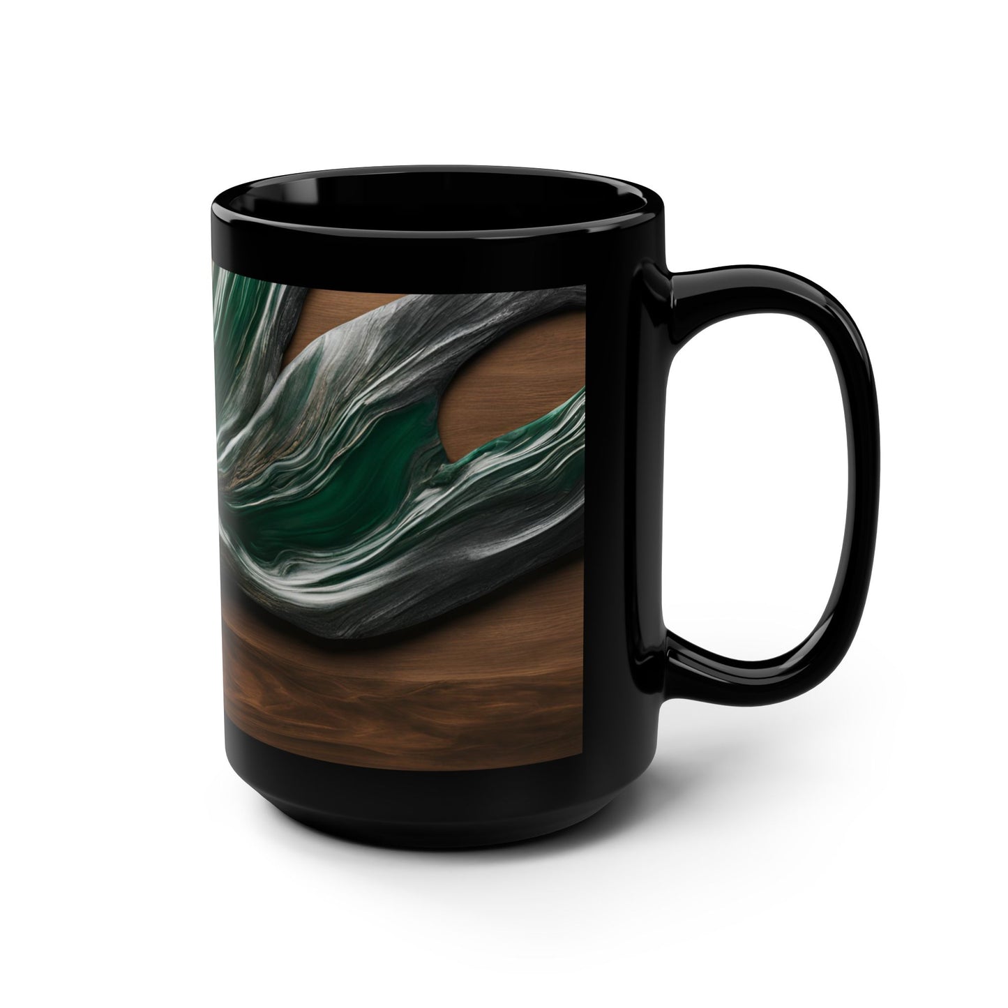 Ceramic Coffee Mug Wood-Inspired Image Nature Lover Ceramic Teacup Gardener Gift Colorful Unique Wave-look 15oz Ceramic Mug