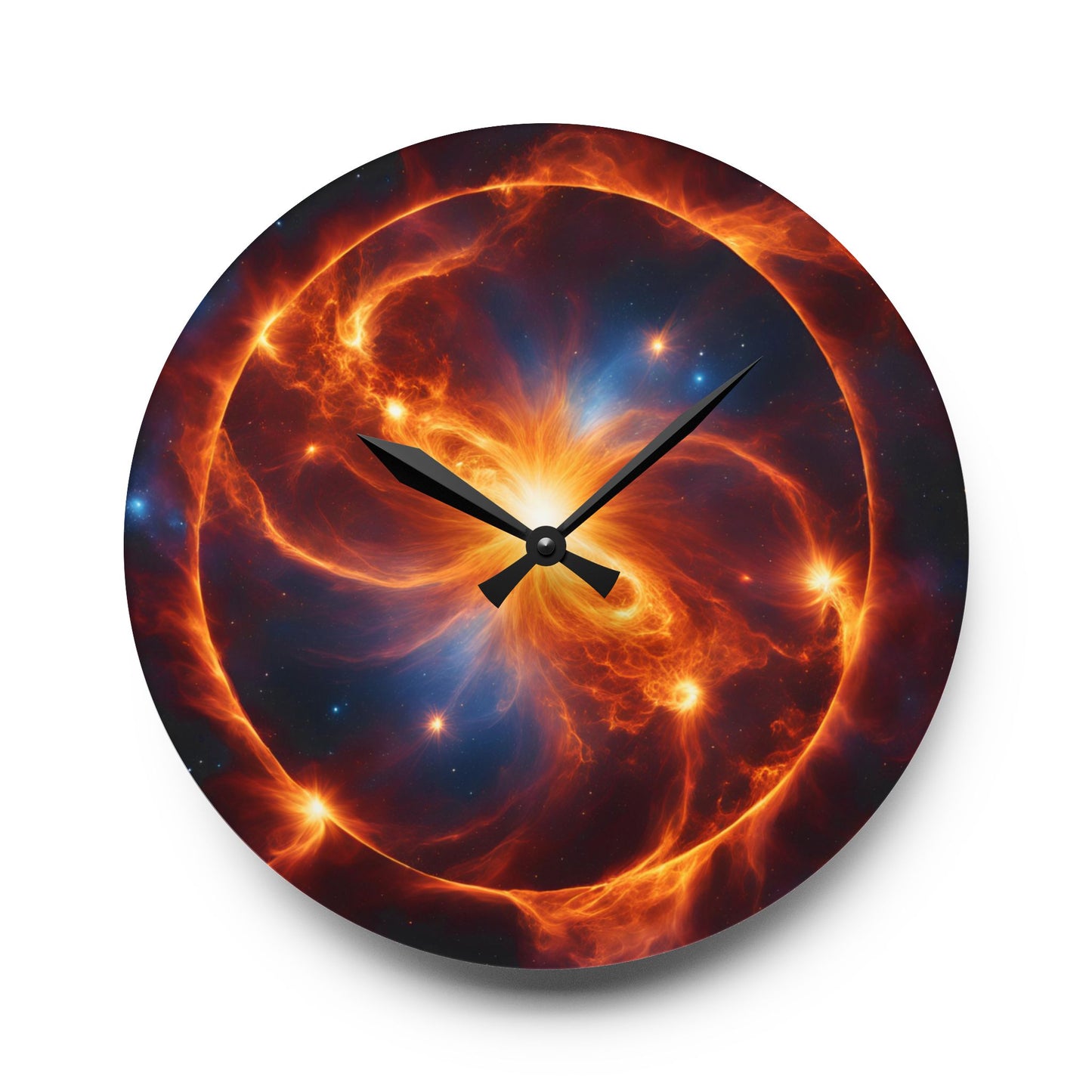 Celestial Black Hole Design Acrylic Office Clock Unique Colorful Wall Clock for Kitchen or Living Room Outerspace Image Sci-Fi Gift