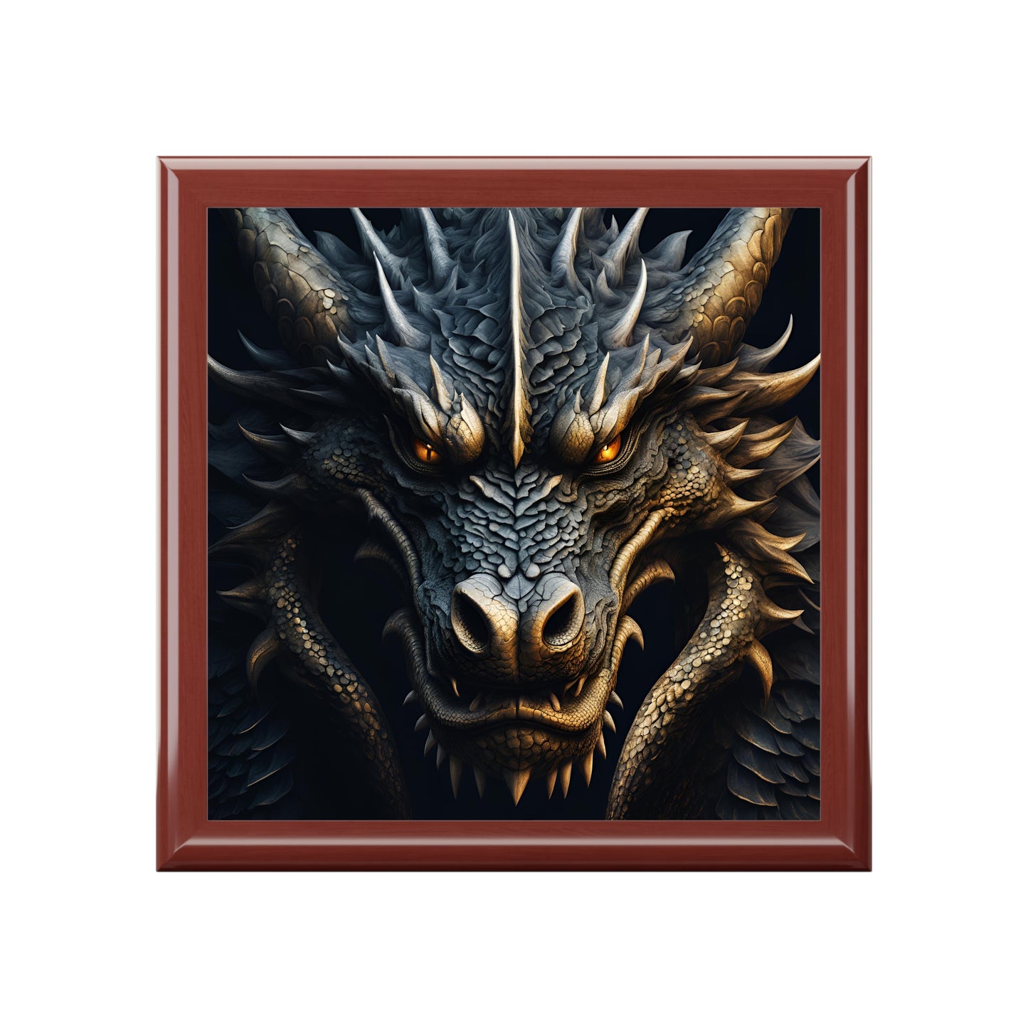 Unique Dragon Fantasy Art Print Mythical Design Jewelry Box Trinket Box Bedroom Dresser Decor Vanity Gift Box - 3 colors to choose from