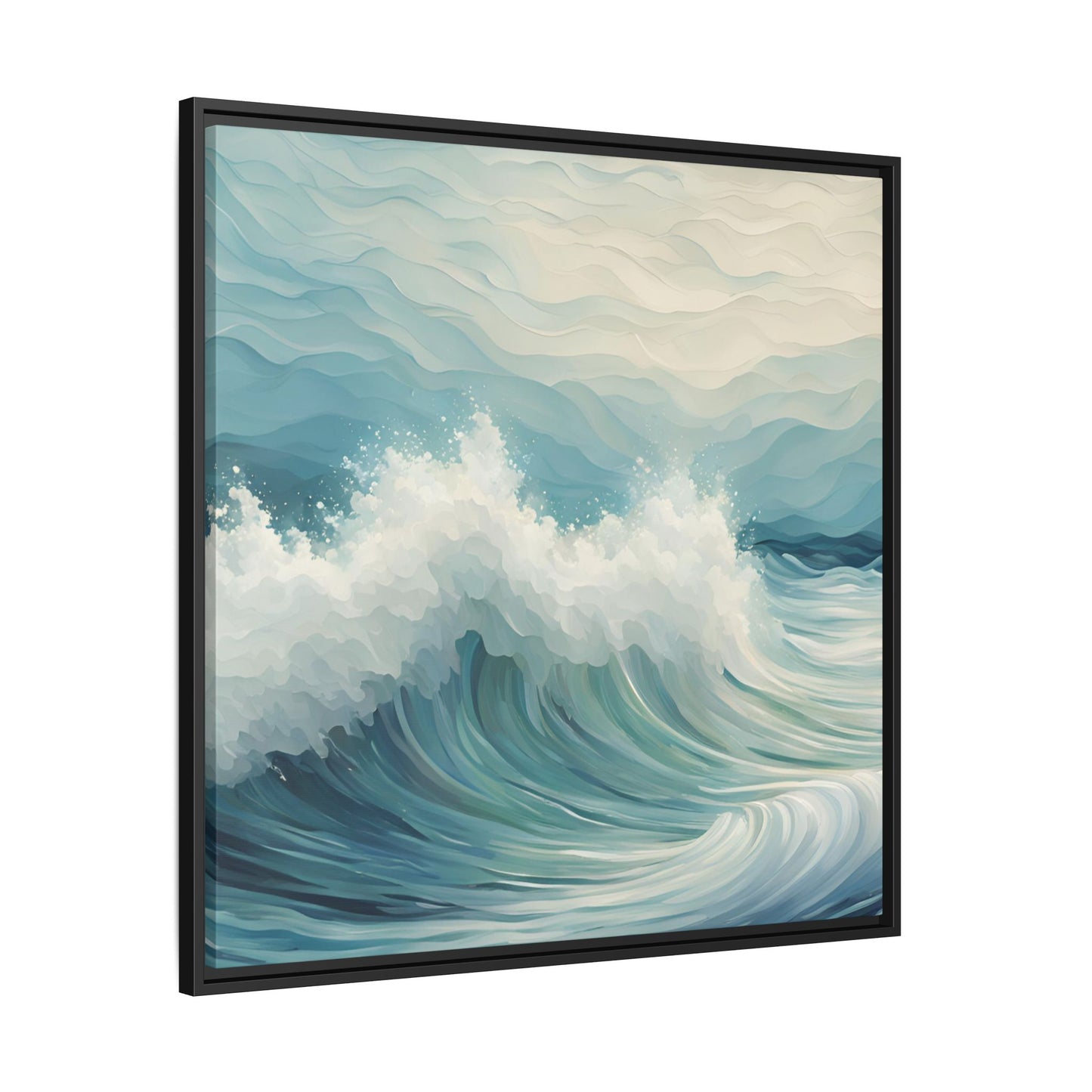 Modern Abstract Wave Design Unique Framed Canvas Wall Art Ocean Beach Gift Nature Lover Gift Underwater Sea Lover Gift 3 frame colors