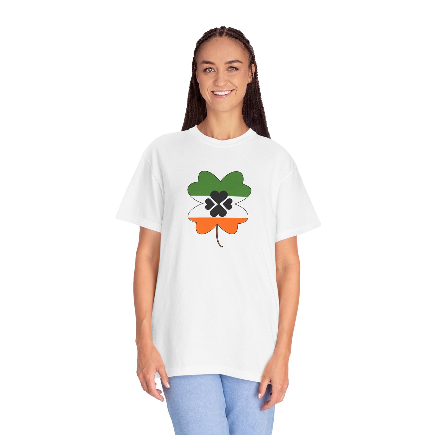 St. Patrick's Day T-Shirt Unisex Comfort Colors Relaxed Fit Garment-Dyed Tee 4 Leaf Clover Shirt Irish Themed Gift
