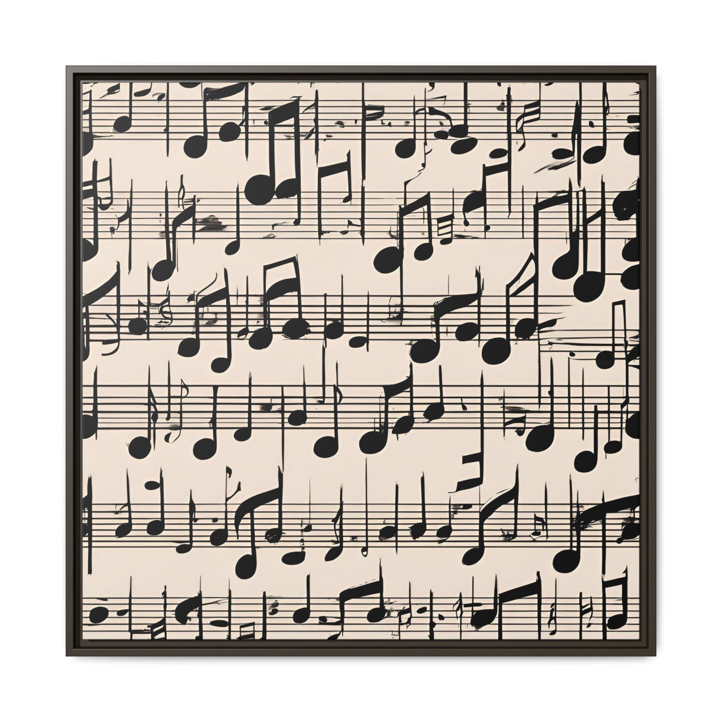 Music-Themed Print Abstract Sheet Music Design Unique Framed Canvas Print Treble Clef Note Wall Art Music Lover Gift Decor 3 frame colors