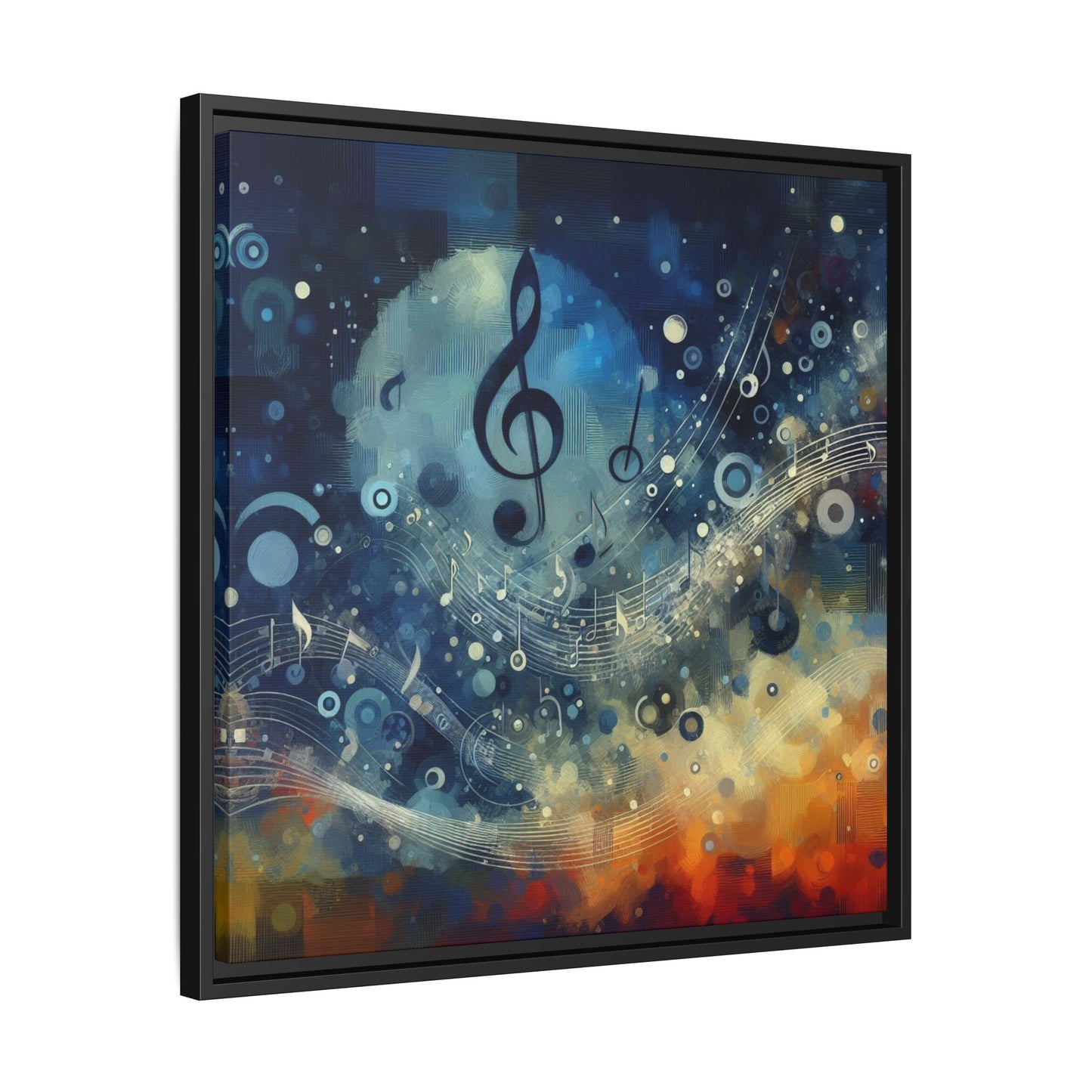 Modern Music-Themed Print Abstract Design Unique Framed Canvas Print Treble Clef Note Wall Art Music Lover Gift Decor 3 frame colors
