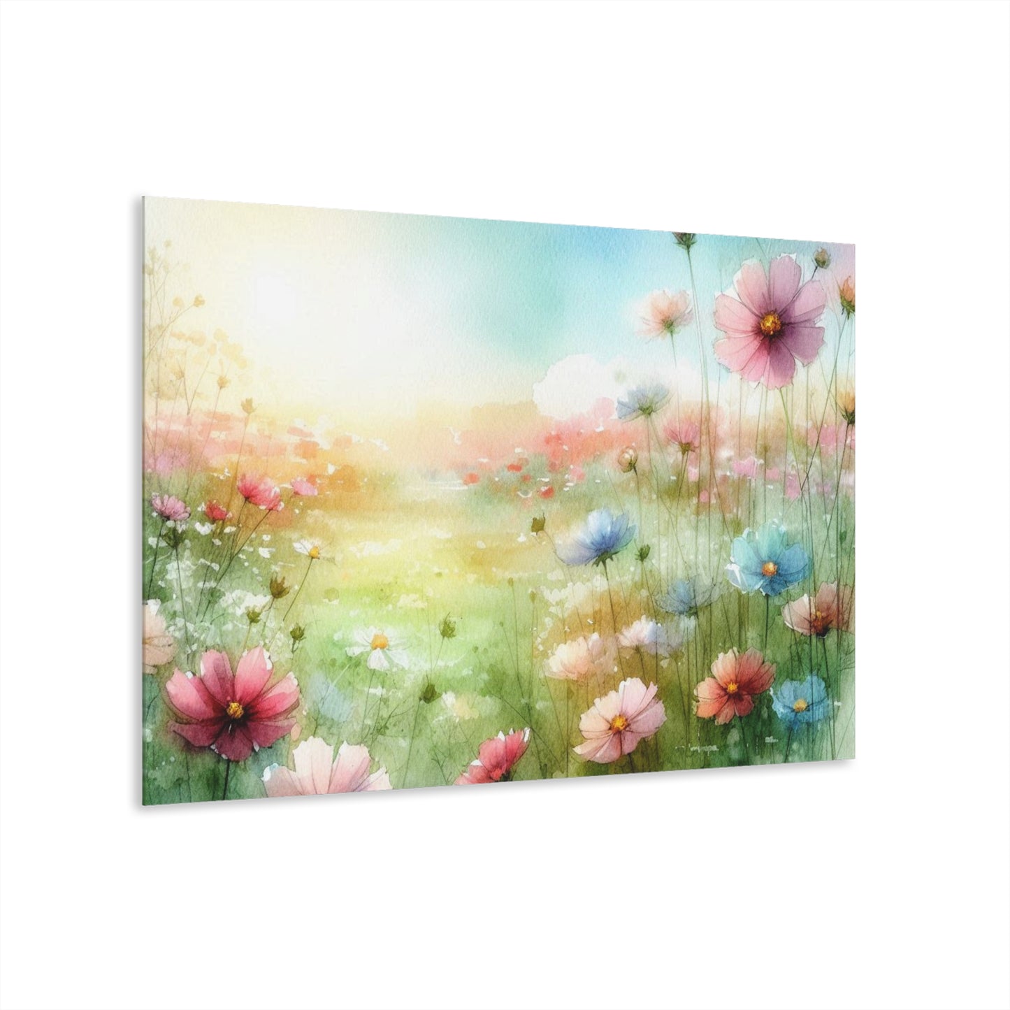 Large Floral Design Acrylic Print with Field of Flowers Nature Lover Wall Art Flower Gift Daisy Flower Artwork Modern Garden Home Decor
