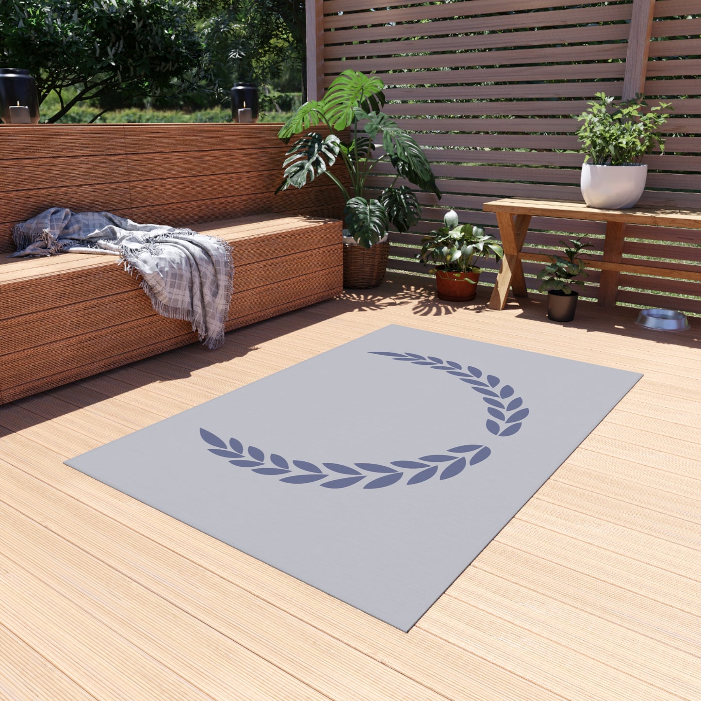 Chenille Outdoor Rug with No-Skid Backing Cozy Outdoor Carpet Patio Decor Gazebo Rug Pool Area Decor Outdoor Kitchen Carpet