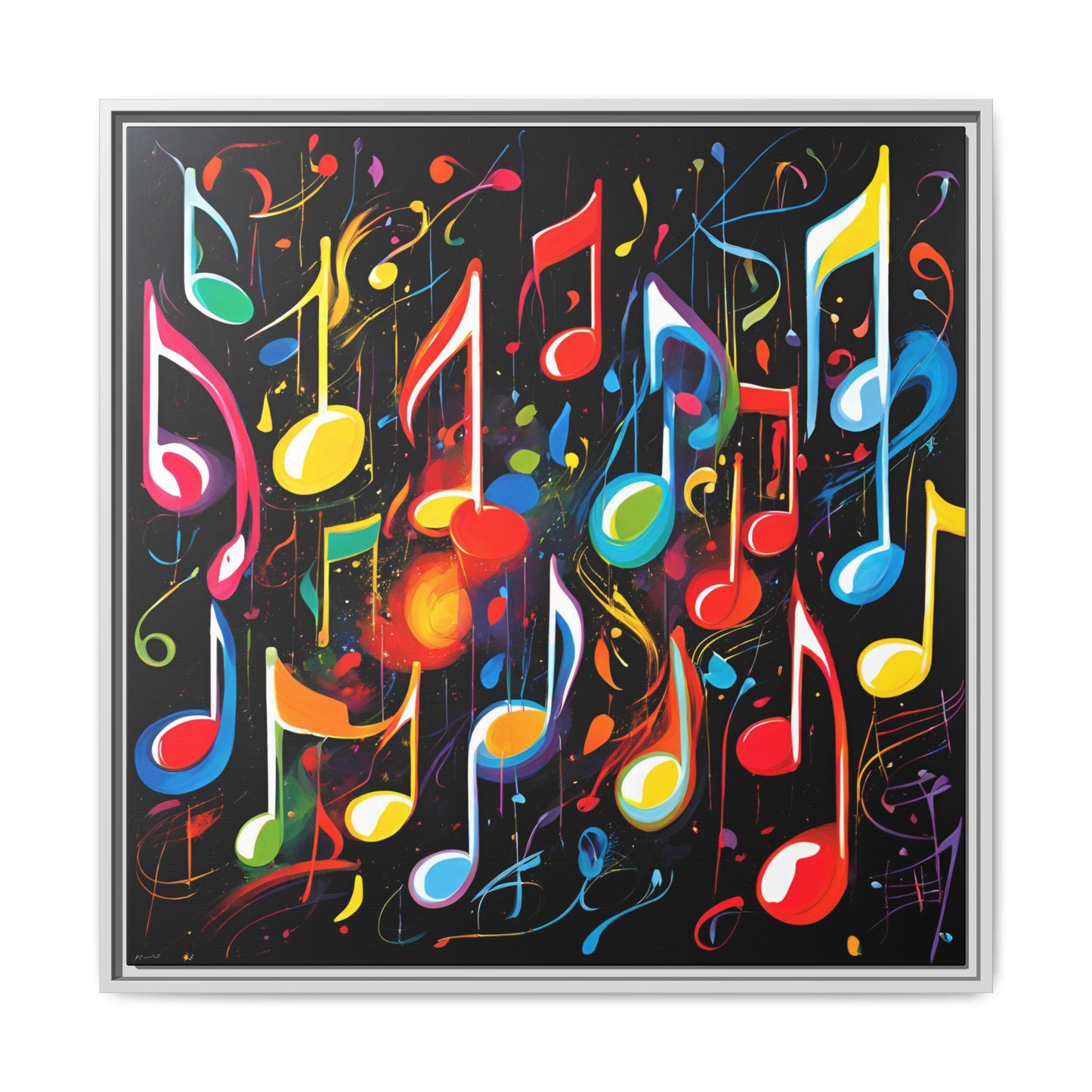 Modern Music-Themed Print Abstract Design Unique Framed Canvas Print Treble Clef Note Wall Art Music Lover Gift Decor 3 frame colors