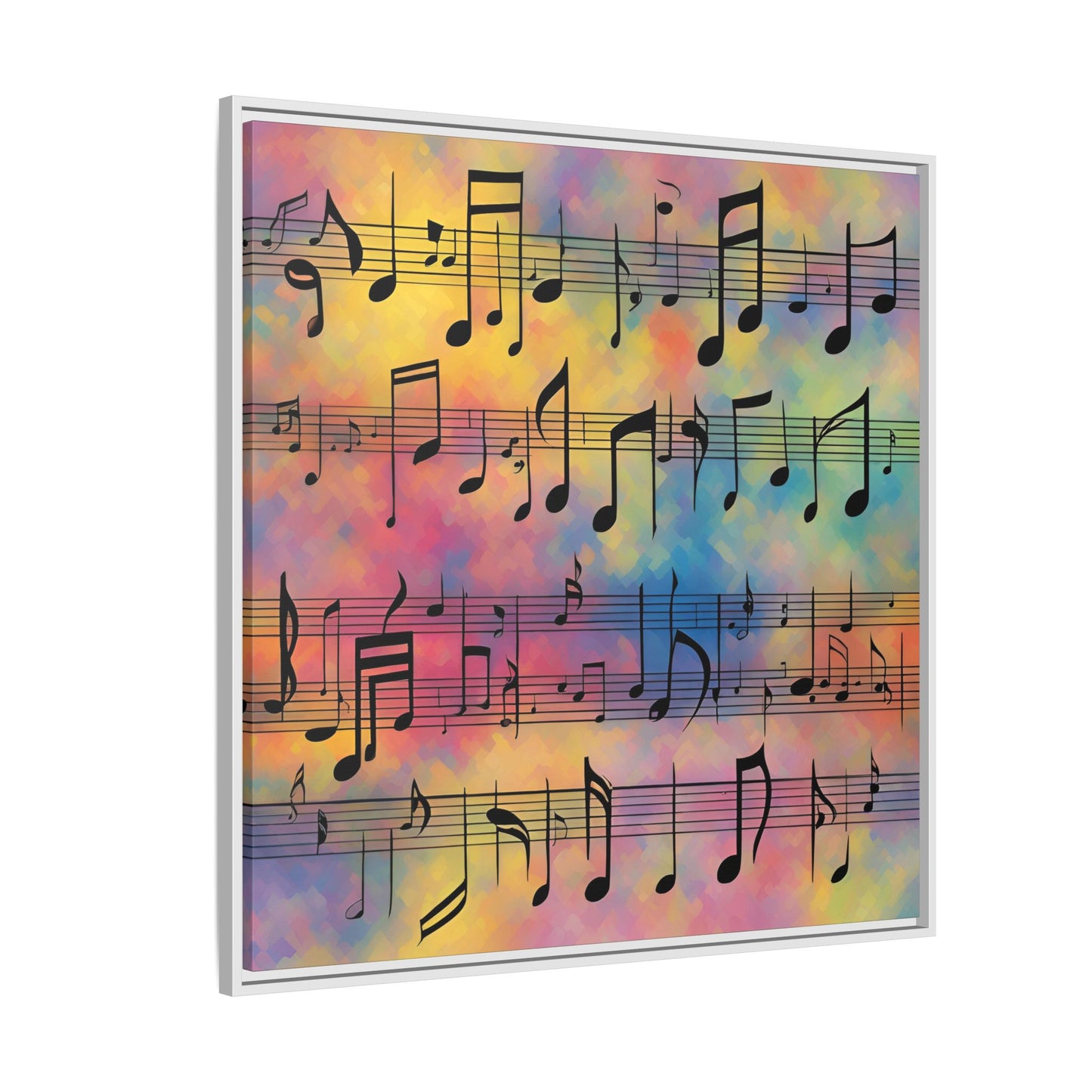 Modern Music-Themed Print Abstract Design Unique Framed Canvas Print Sheet Music Wall Art Music Lover Gift Decor 3 frame colors