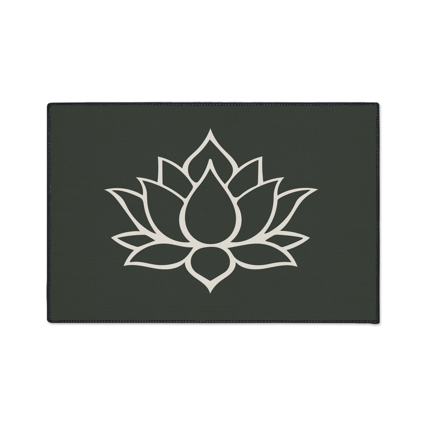 Decorative Heavy Duty Non-Slip Floor Mat Stylish Design Perfect for Entryway Kitchen Décor Green Lotus Blossom Floral Design Rug Bath Mat
