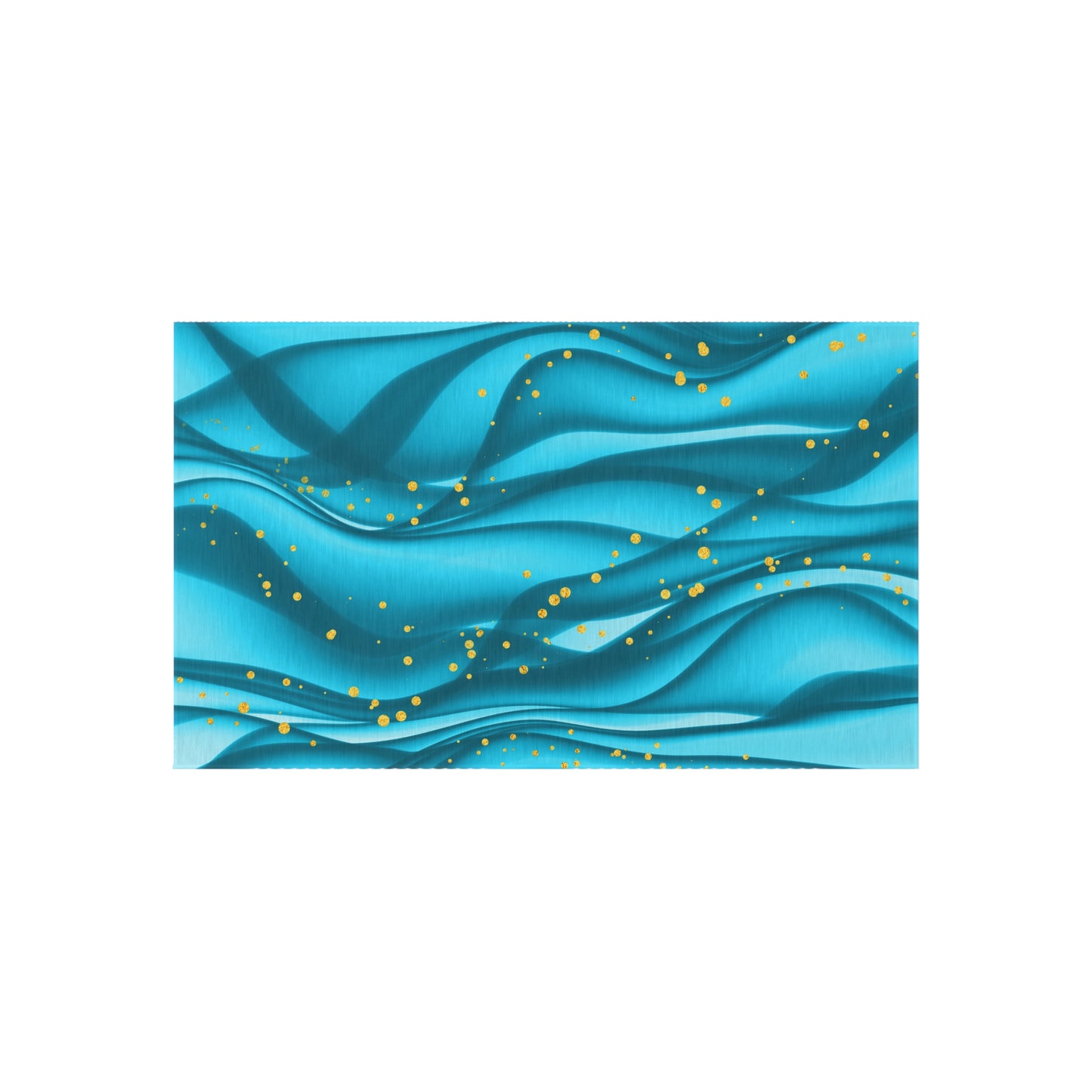 Wavy Design Chenille Outdoor Rug with No-Skid Backing Cozy Outdoor Carpet Patio Decor Gazebo Rug Beachy Tropical Pool Area Oceanic Decor