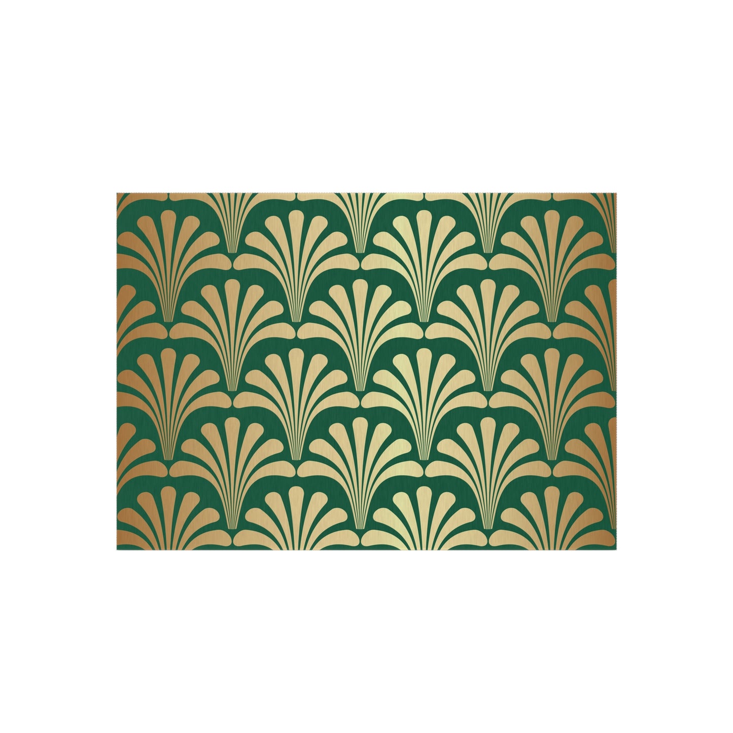 Chenille Outdoor Rug with No-Skid Backing Cozy Green and Gold Outdoor Carpet Patio Decor Gazebo Rug Pool Area Decor Outdoor Kitchen Rug
