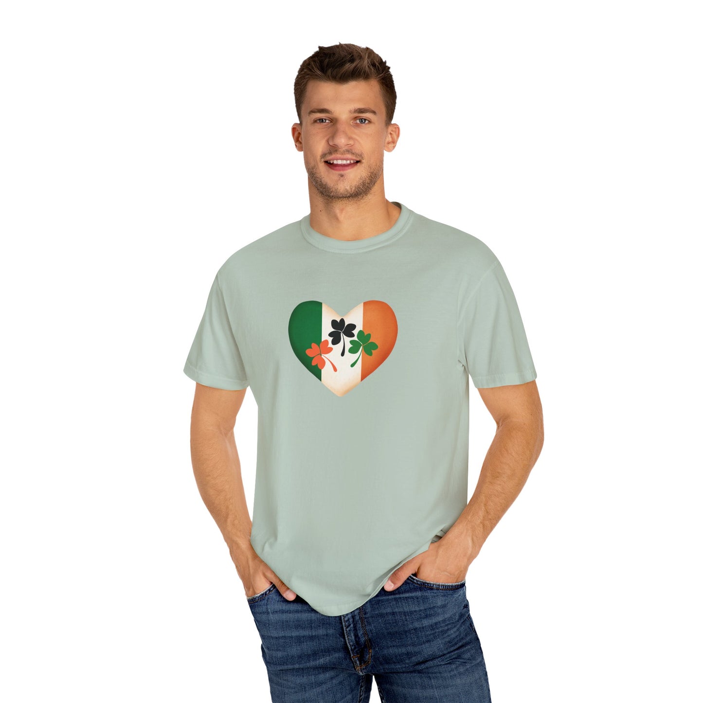 St. Patrick's Day T-Shirt Unisex Comfort Colors Relaxed Fit Garment-Dyed Tee 4 Leaf Clover Shirt Irish Themed Gift
