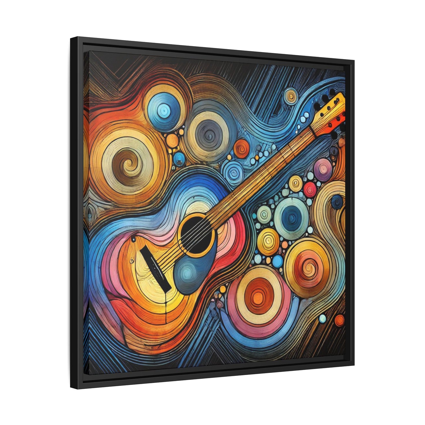 Modern Music-Themed Print Abstract Design Unique Framed Canvas Print Guitar Wall Art Music Lover Gift Decor 3 frame colors
