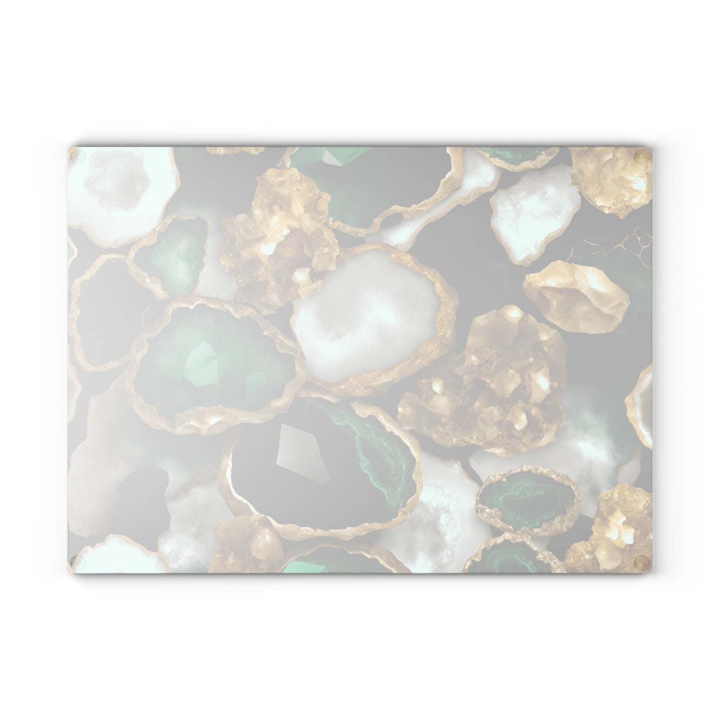 Kitchen Decor Glass Geode-Themed Image Unique Rock Lover Cutting Board Serving Tray Home Cook Gift Colorful Glass Charcuterie Board