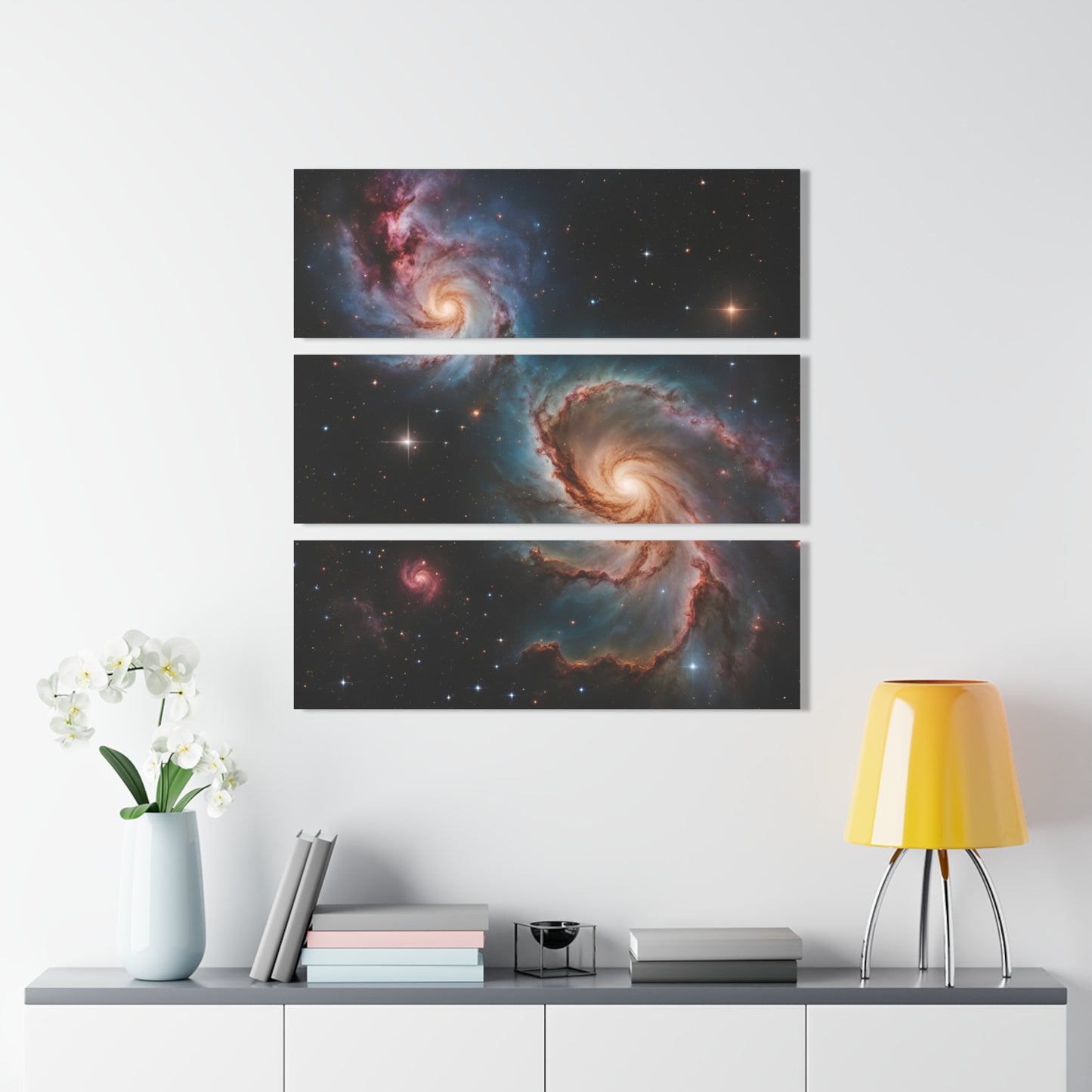 Celestial Deep Space Galaxy Design Triptych Acrylic Print Wall Art Unique Alternate Universe Decor Stargazer Cosmic Gift