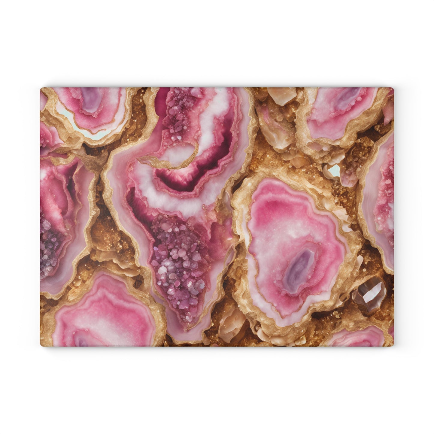 Copy of Kitchen Decor Glass Geode-Themed Image Unique Rock Lover Cutting Board Serving Tray Home Cook Gift Colorful Glass Charcuterie Board