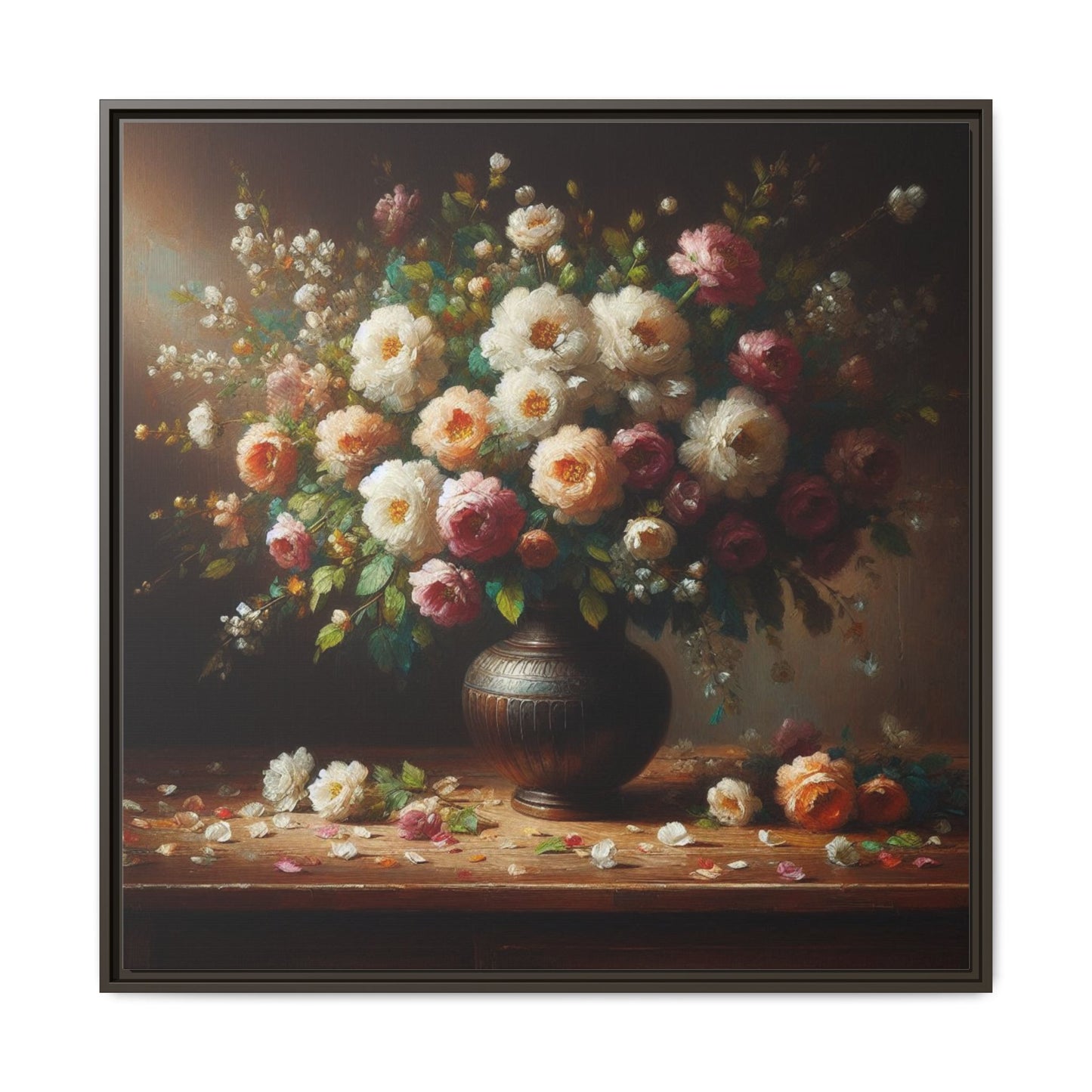 Vase of Flowers Unique Framed Canvas Wall Art Flower Lover Gift Wildflower Artwork Nature Lover Lanscape Gift 3 frame colors