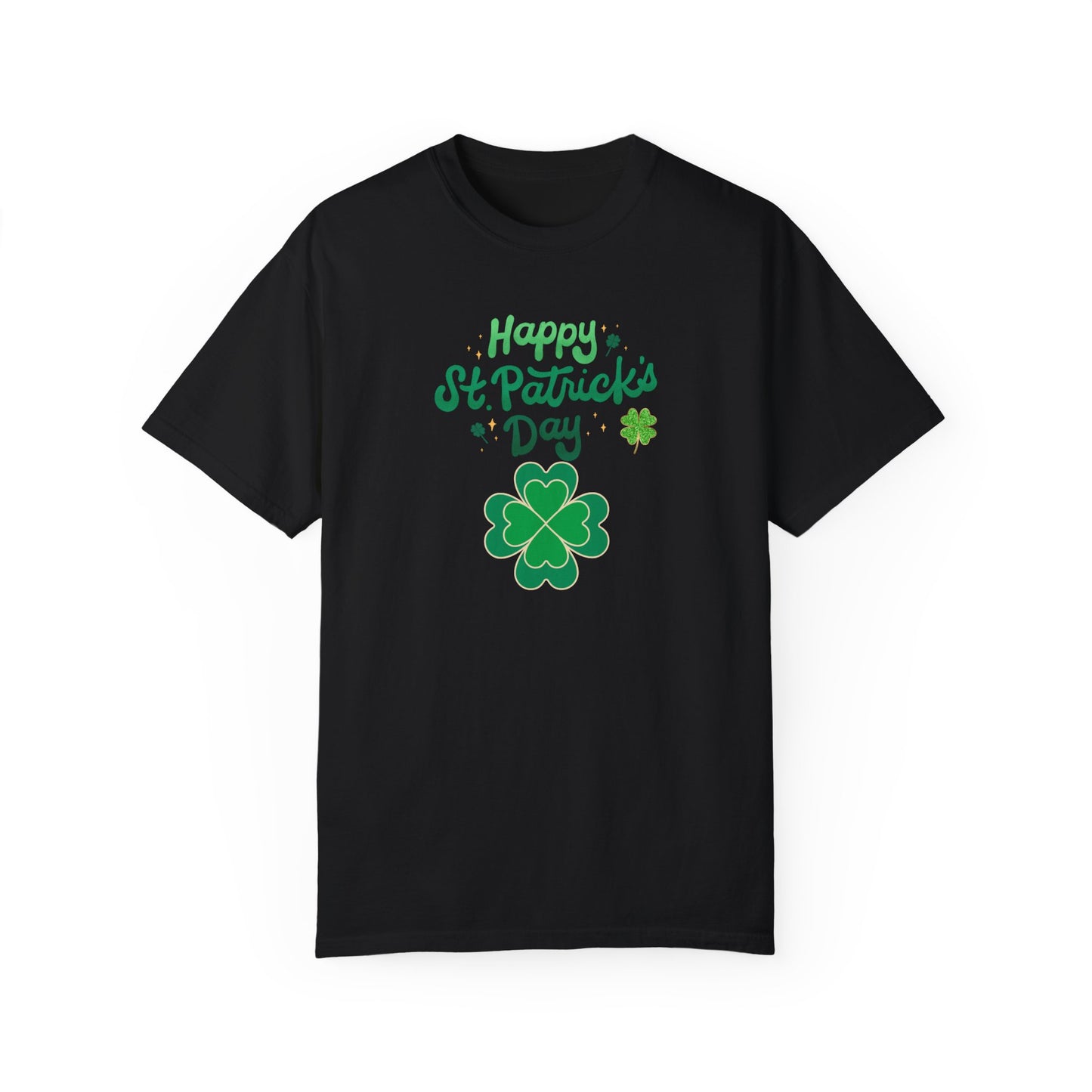 St. Patrick's Day T-Shirt Unisex Comfort Colors Relaxed Fit Garment-Dyed Tee 4 Leaf Clover Shirt Irish Themed Gift