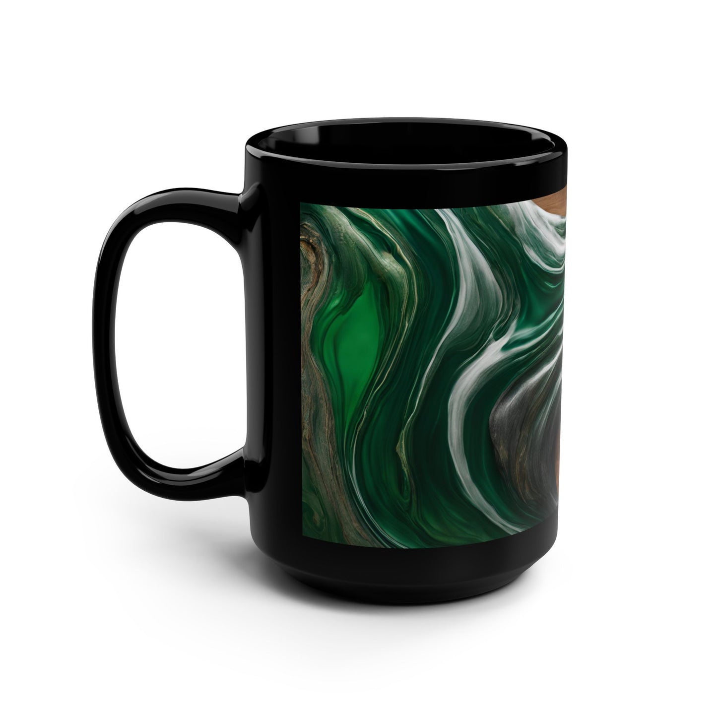 Ceramic Coffee Mug Wood-Inspired Image Nature Lover Ceramic Teacup Gardener Gift Colorful Unique Wave-look 15oz Ceramic Mug
