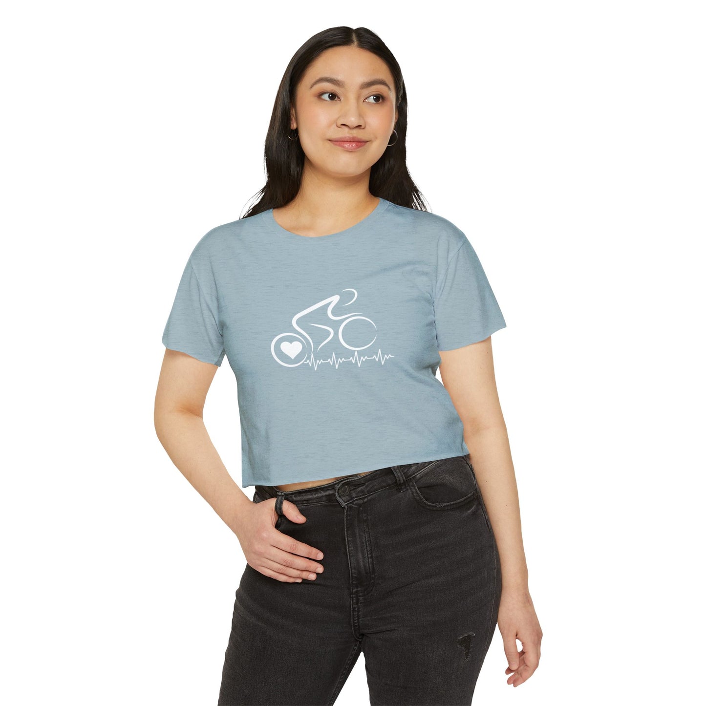 Bicycle Cycling Biking Shirt Unique Modern Bike Shirt Cycling Gift Cyclist Women's Spin Class Crop Top