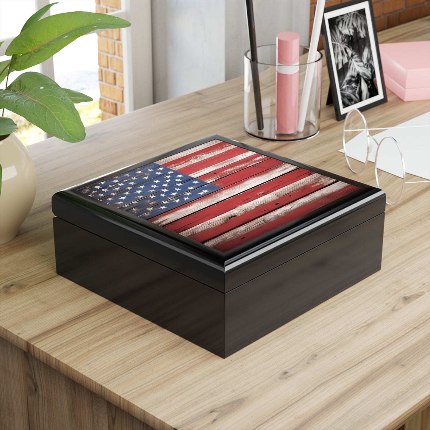 Unique Art Print Design Jewelry Box Trinket Box Bedroom Dresser Decor Vanity Gift Box - 3 colors to choose from