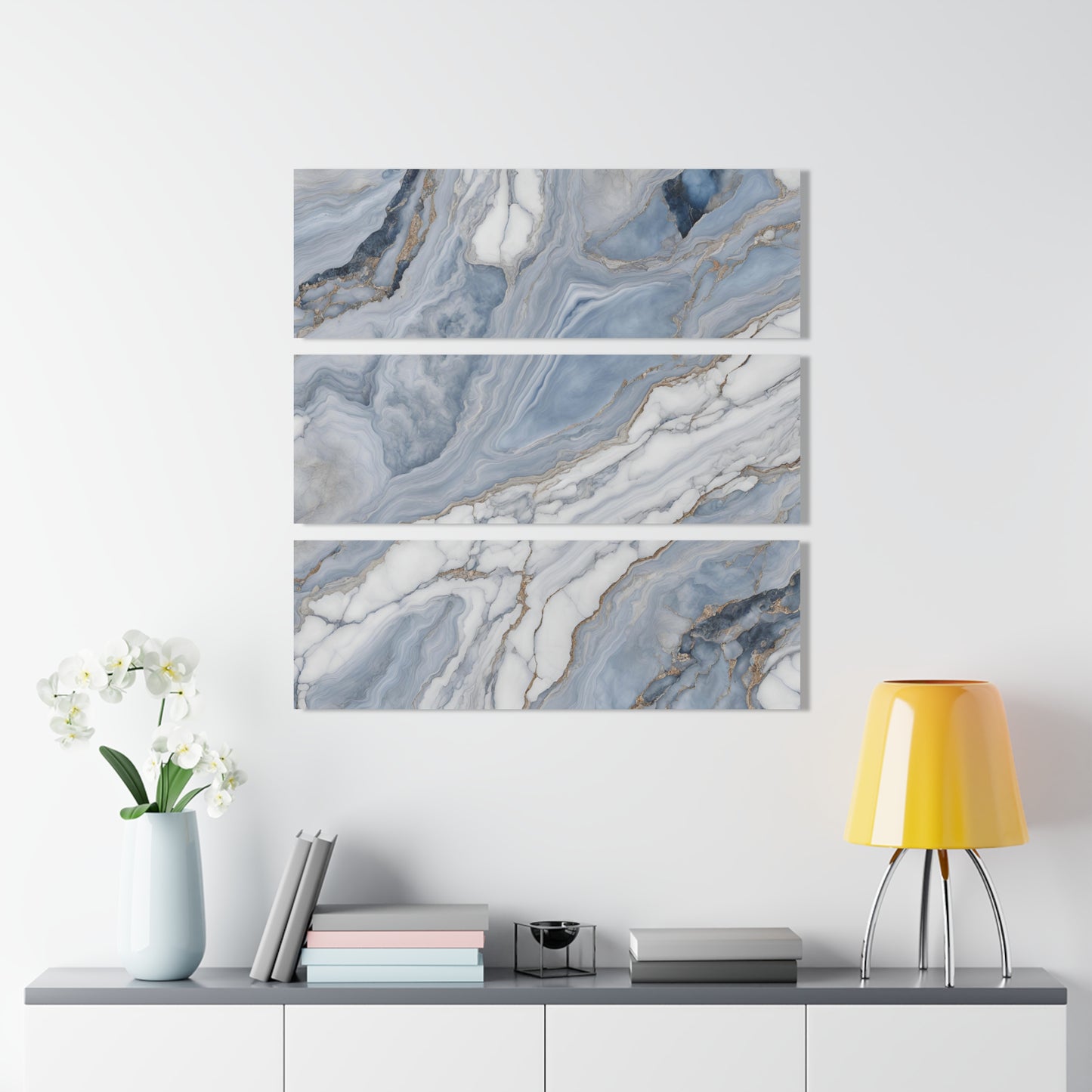 Acrylic Calacatta Quartz-Inspired Marble-look Design Triptych 3-Panel Acrylic Print Wall Art Nature Lover Gift Geology Rock Lover Gift