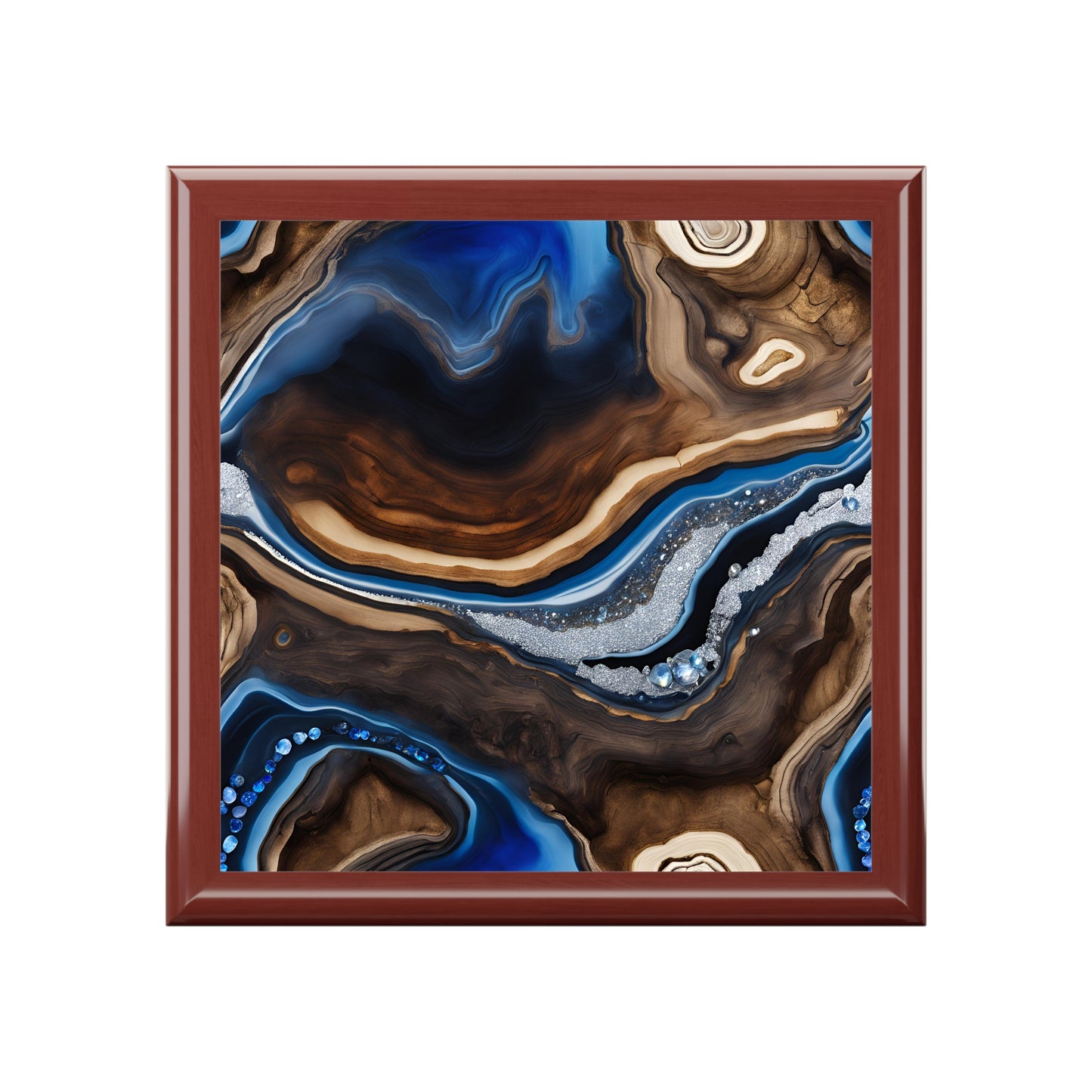 Unique Art Print Design Jewelry Box Trinket Box Bedroom Dresser Decor Vanity Gift Box - 3 colors to choose from