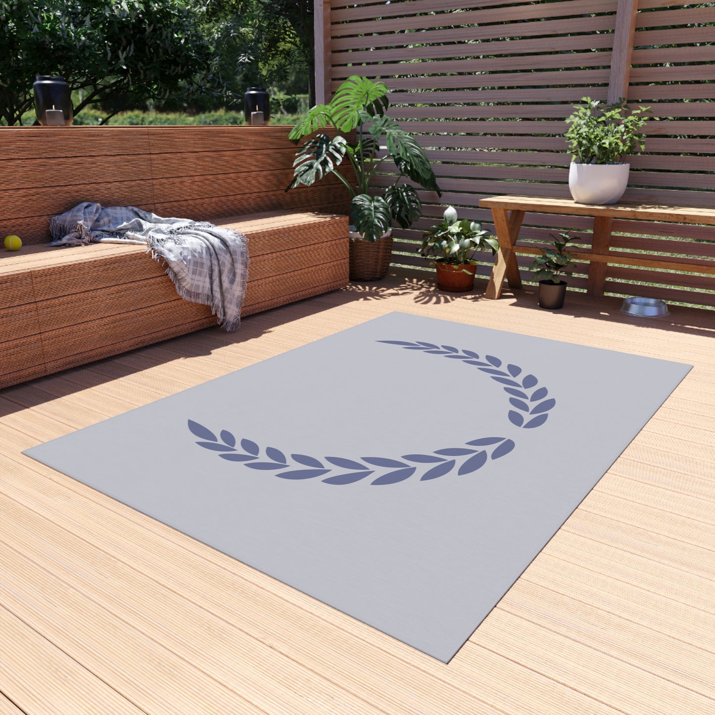 Chenille Outdoor Rug with No-Skid Backing Cozy Outdoor Carpet Patio Decor Gazebo Rug Pool Area Decor Outdoor Kitchen Carpet