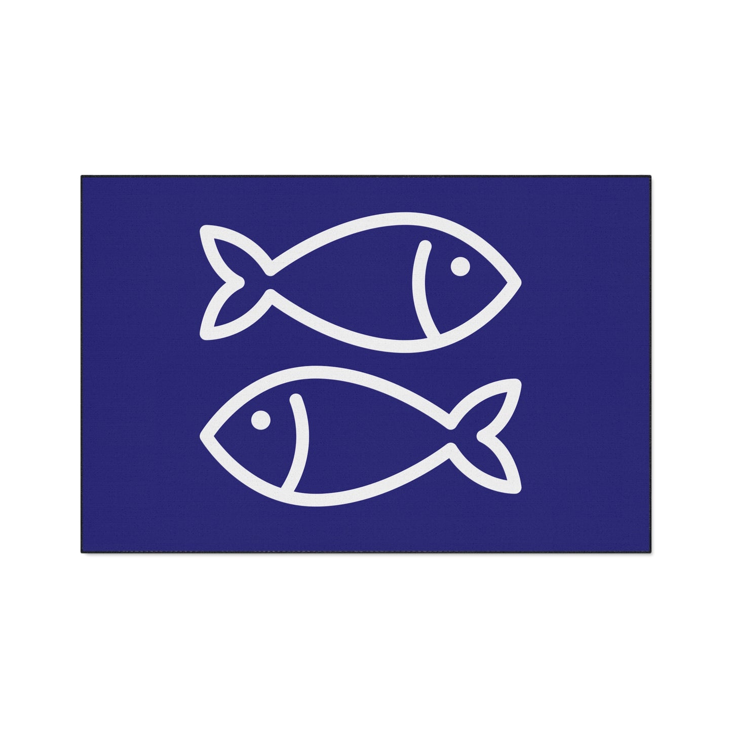 Decorative Heavy Duty Non-Slip Floor Mat Stylish Design Perfect for Entryway Kitchen Décor Blue Fish Design Rug Bathroom Mat