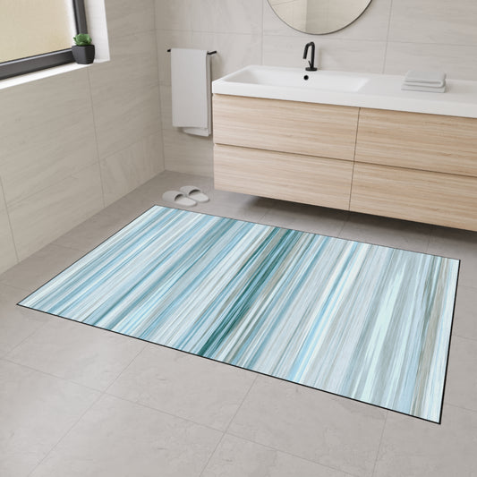 Decorative Heavy Duty Non-Slip Floor Mat Stylish Design Perfect for Entryway Kitchen Décor Beachy Rug Striped Bathroom Floor Door Mat