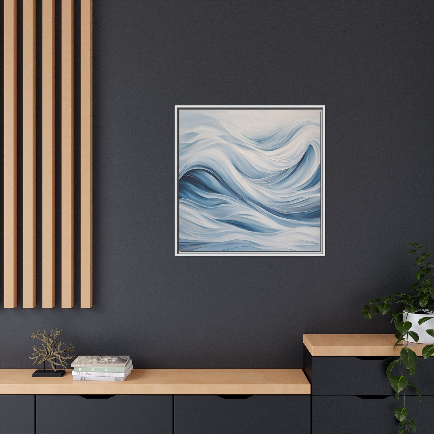 Modern Abstract Wave Design Unique Framed Print Canvas Wall Art Ocean Beach Gift Nature Lover Gift Underwater Sea Lover Gift 3 frame colors