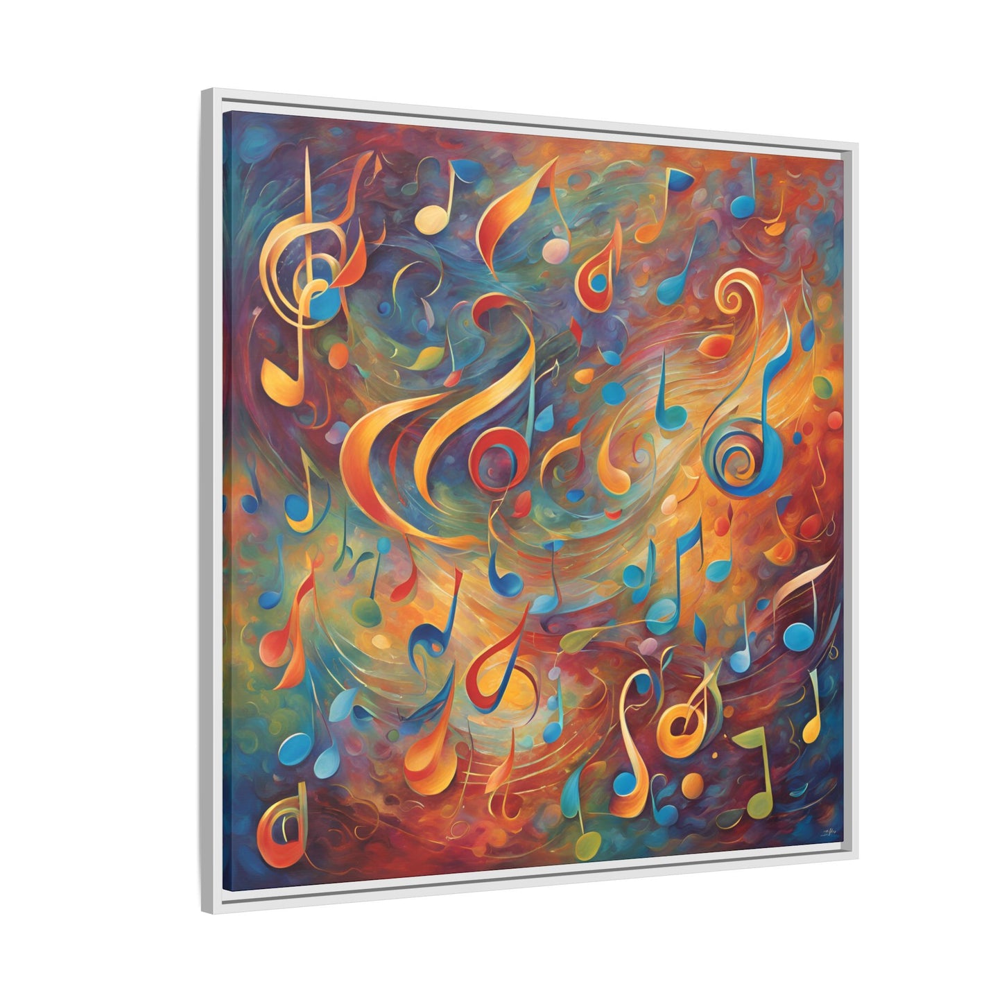 Modern Music-Themed Print Abstract Design Unique Framed Canvas Print Treble Clef Note Wall Art Music Lover Gift Decor 3 frame colors