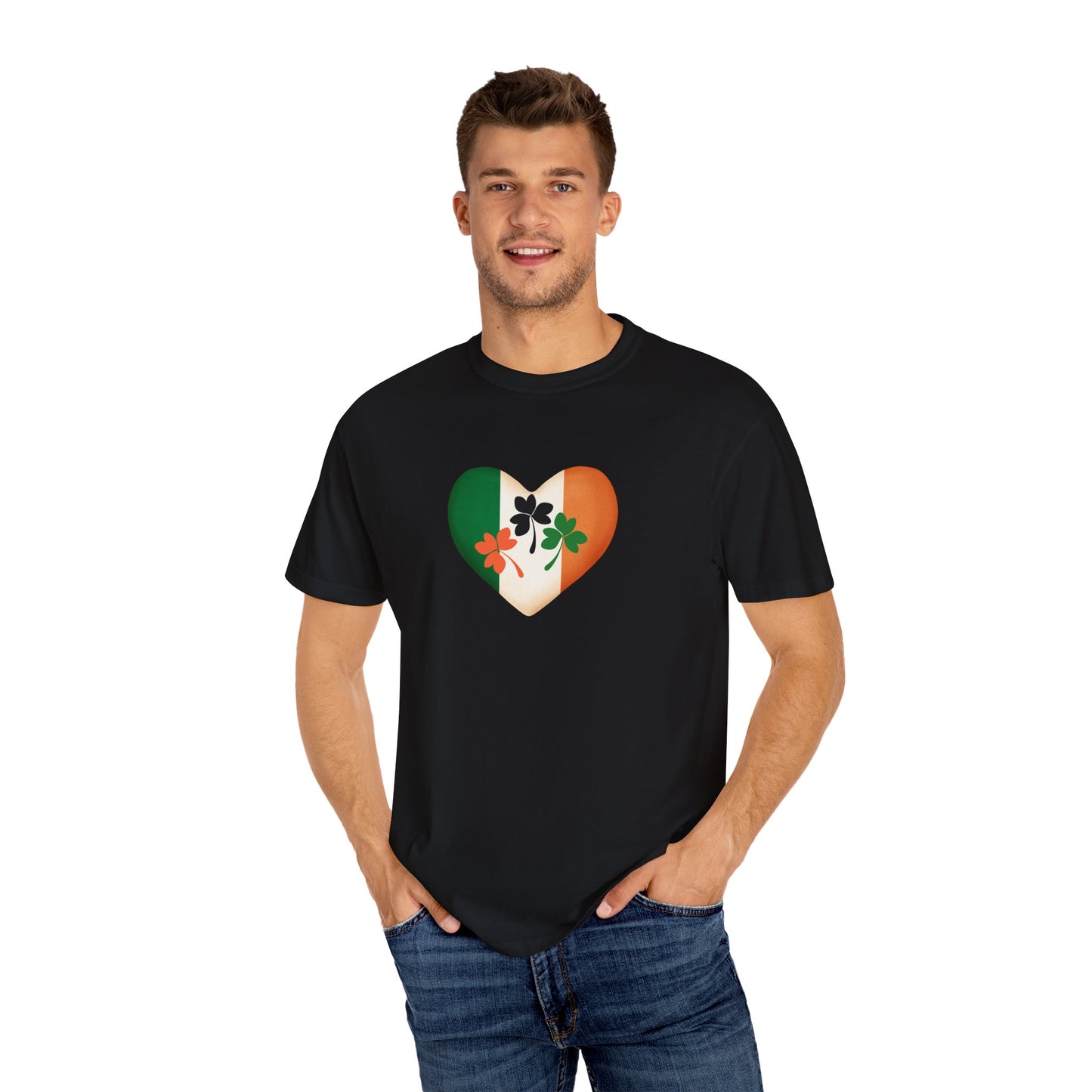 St. Patrick's Day T-Shirt Unisex Comfort Colors Relaxed Fit Garment-Dyed Tee 4 Leaf Clover Shirt Irish Themed Gift