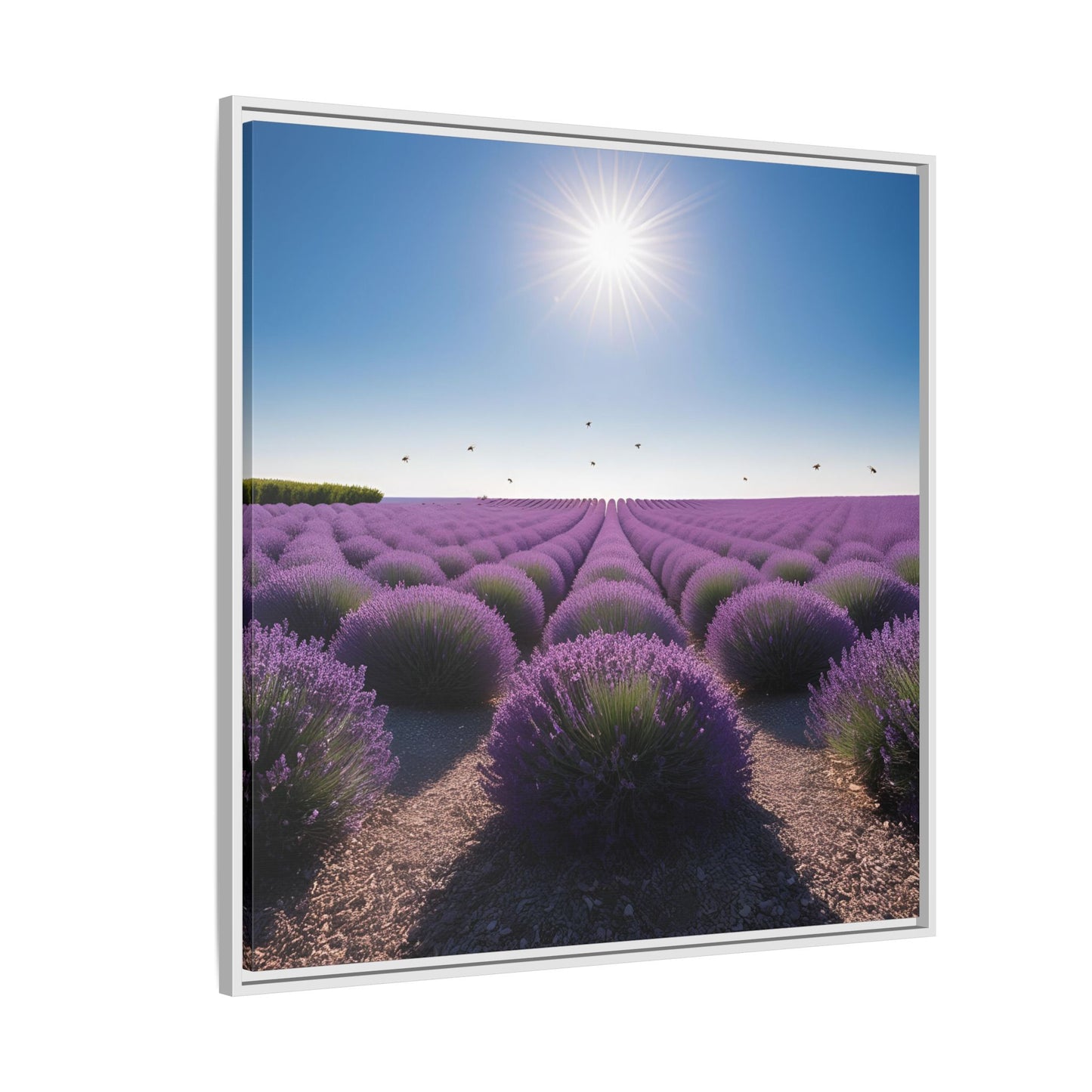 Lavender Flower Fields Unique Framed Canvas Wall Art Flower Lover Gift Wildflower Artwork Nature Lover Lanscape Gift 3 frame colors