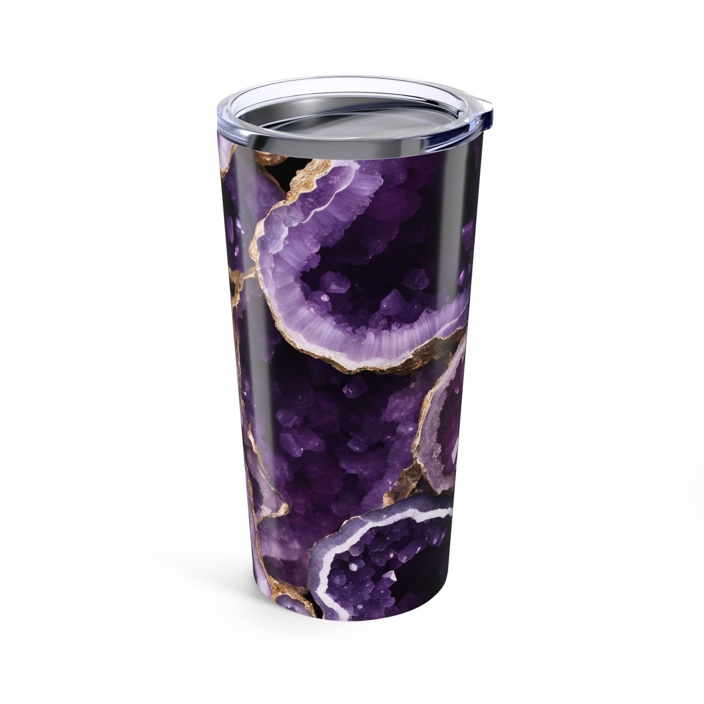 Purple Amethyst Crystal Geode Design 20 oz Tumbler Nature Lover Gift Geology Rock Lover Insulated Stainless Hot or Cold Tumbler
