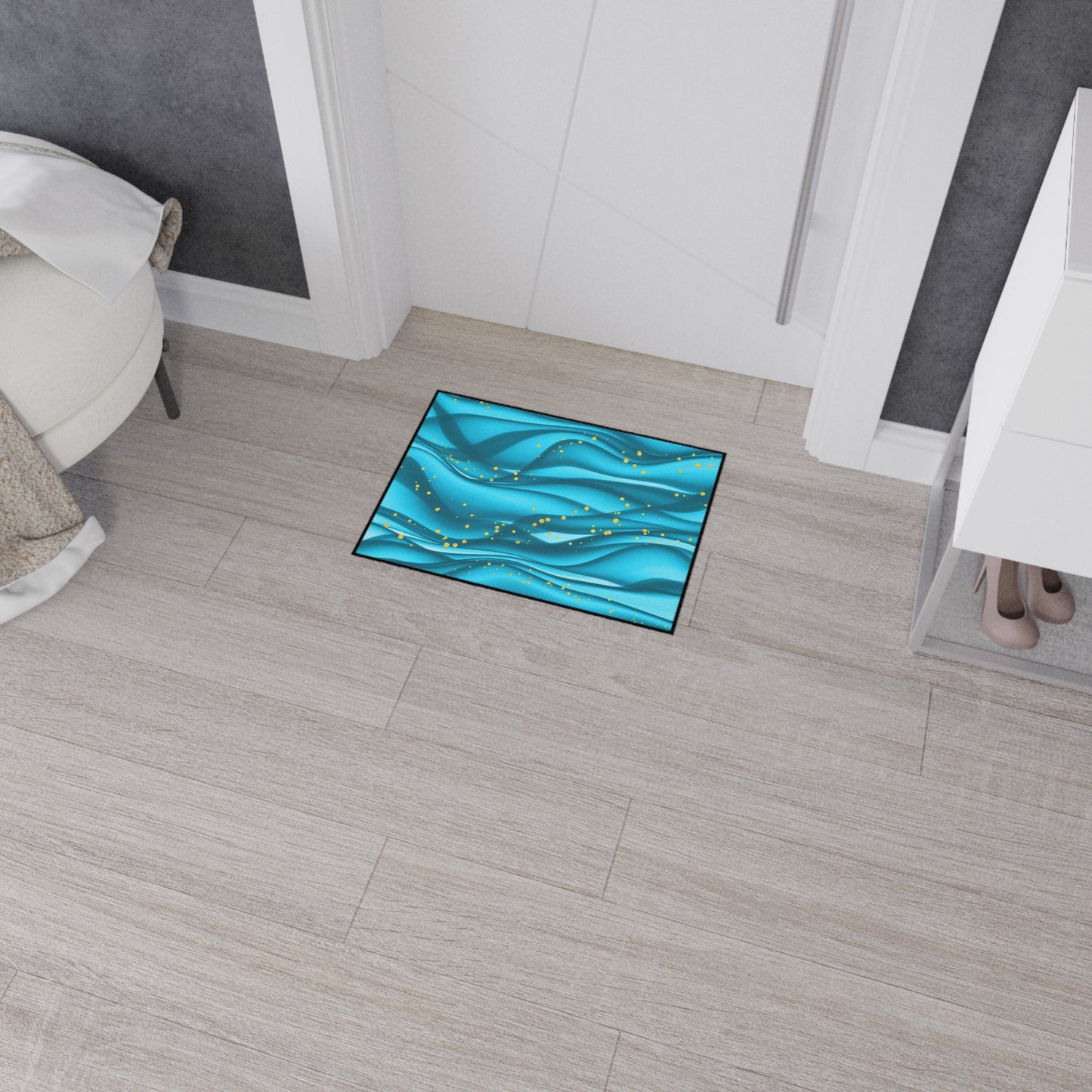 Decorative Heavy Duty Non-Slip Floor Mat Stylish Design Perfect for Entryway Kitchen Décor Beachy Wave Design Rug Tropical Bathroom Floor