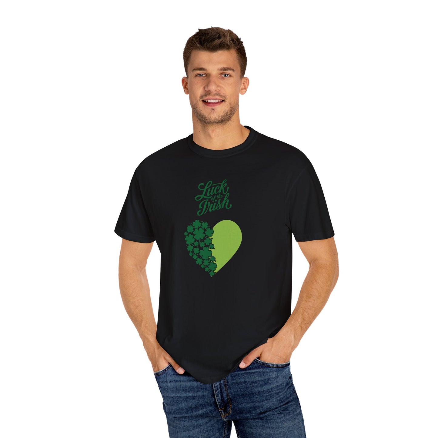 St. Patrick's Day T-Shirt Unisex Comfort Colors Relaxed Fit Garment-Dyed Tee 4 Leaf Clover Shirt Irish Themed Gift