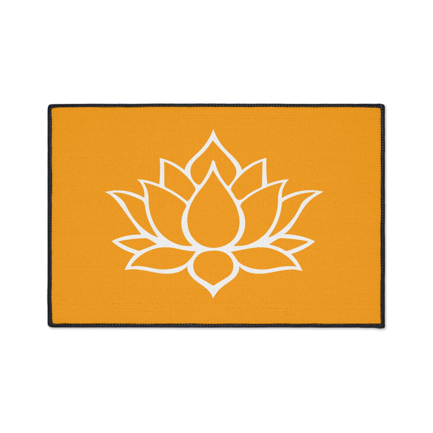 Decorative Heavy Duty Non-Slip Floor Mat Stylish Design Perfect for Entryway Kitchen Décor Orange Lotus Blossom Floral Design Rug Bath Mat