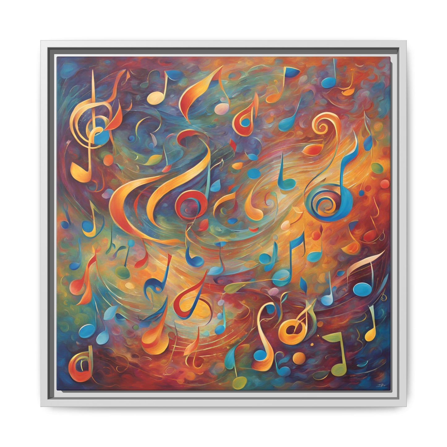 Modern Music-Themed Print Abstract Design Unique Framed Canvas Print Treble Clef Note Wall Art Music Lover Gift Decor 3 frame colors