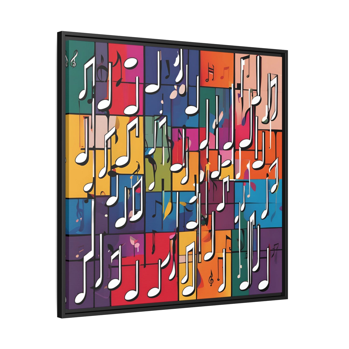 Modern Music-Themed Print Abstract Design Unique Framed Canvas Print Treble Clef Note Wall Art Music Lover Gift Decor 3 frame colors