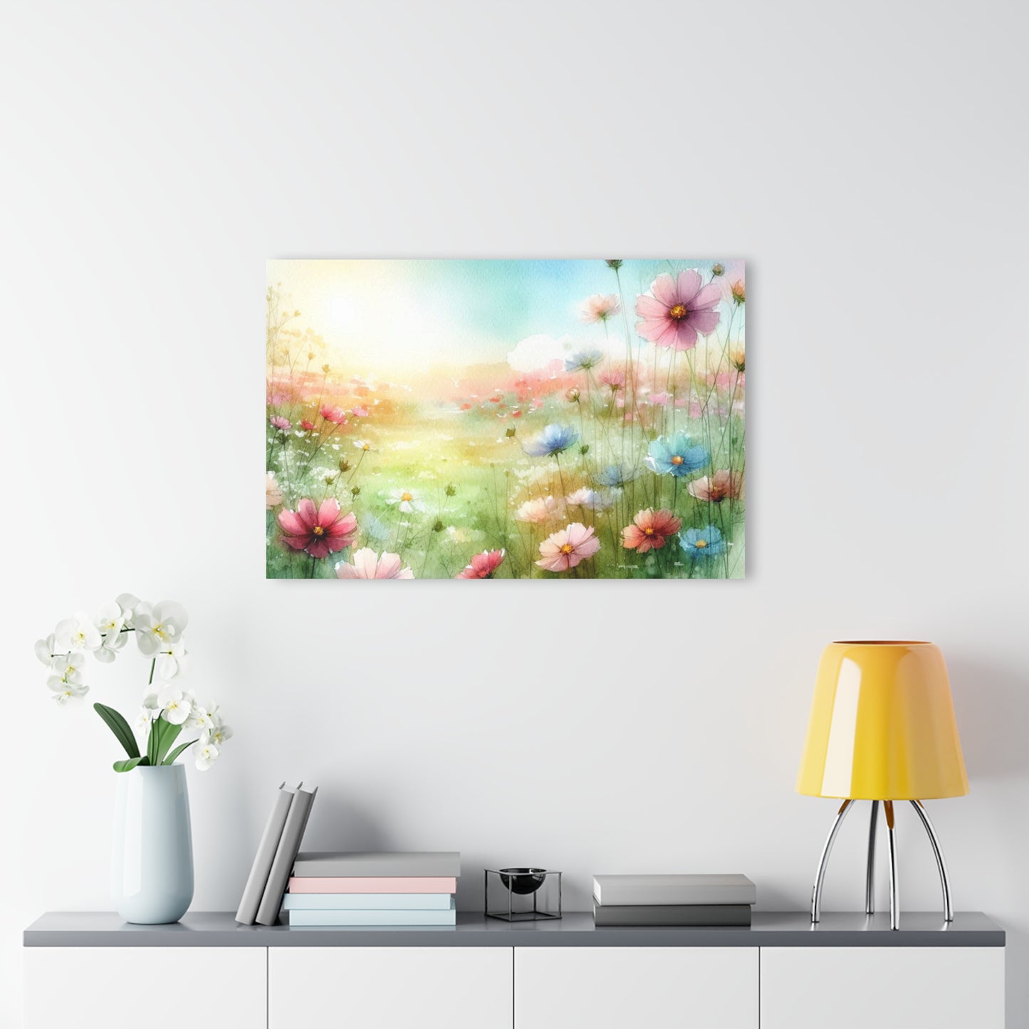 Large Floral Design Acrylic Print with Field of Flowers Nature Lover Wall Art Flower Gift Daisy Flower Artwork Modern Garden Home Decor