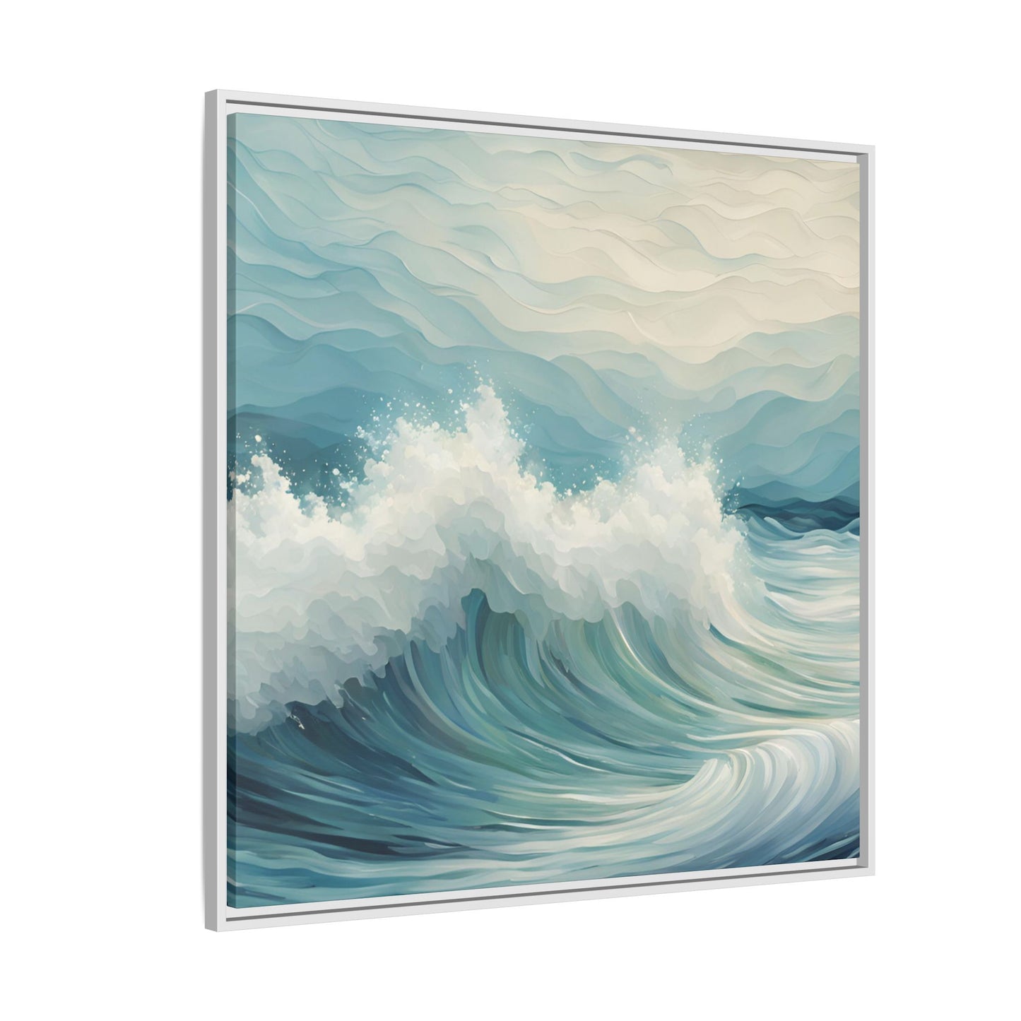 Modern Abstract Wave Design Unique Framed Canvas Wall Art Ocean Beach Gift Nature Lover Gift Underwater Sea Lover Gift 3 frame colors