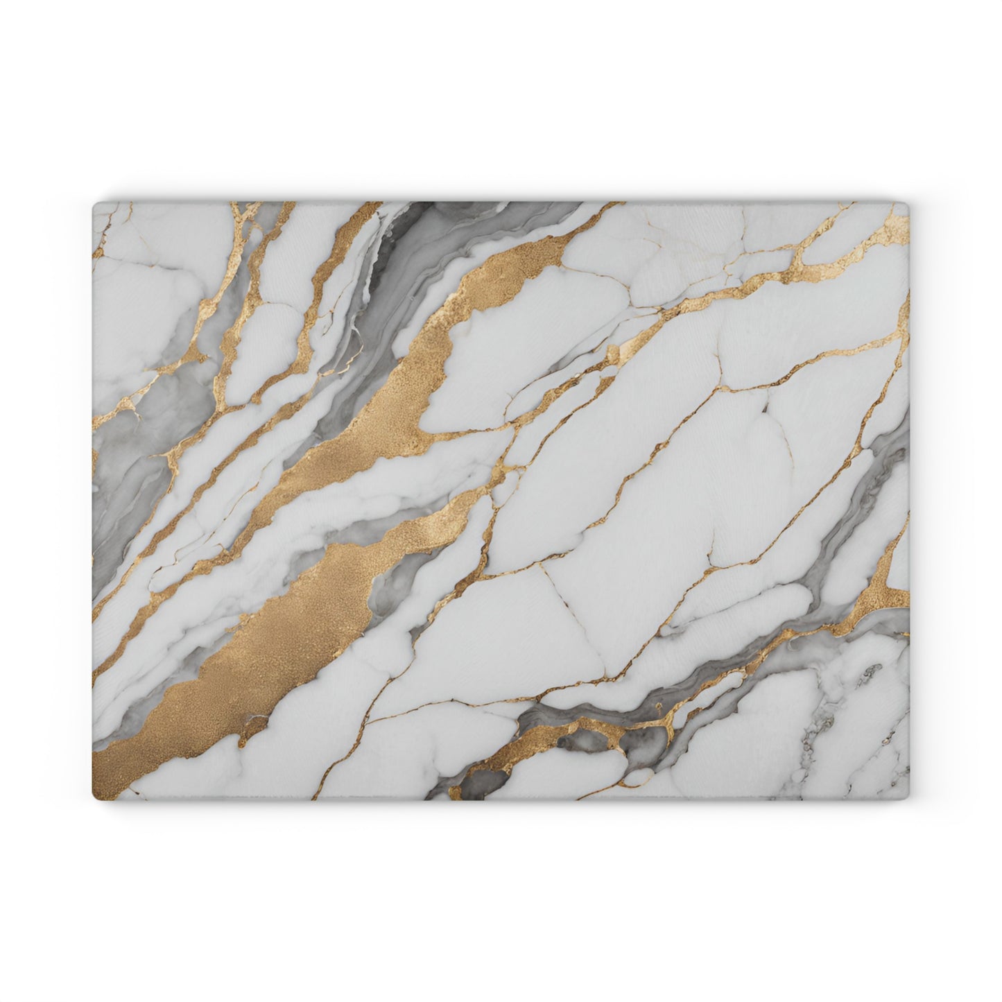 Kitchen Decor Glass Cutting Board Serving Tray with Quartz-look Design Cutting Board Gift for Home Cook Fun Marble-look Charcuterie Board
