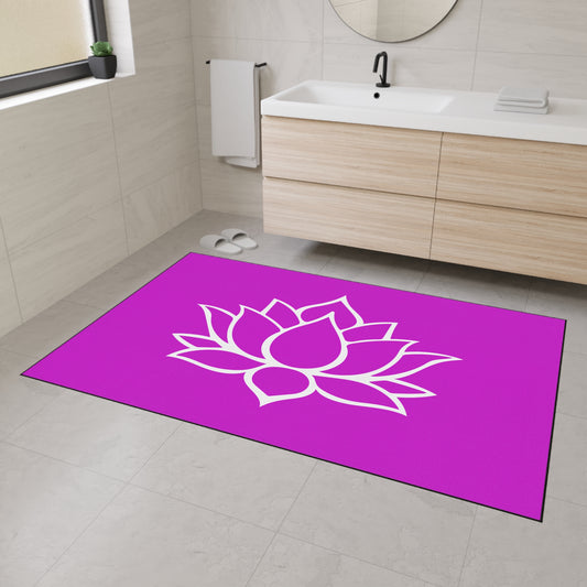 Decorative Heavy Duty Non-Slip Floor Mat Stylish Design Perfect for Entryway Kitchen Décor Pink Lotus Blossom Floral Design Rug Bath Mat