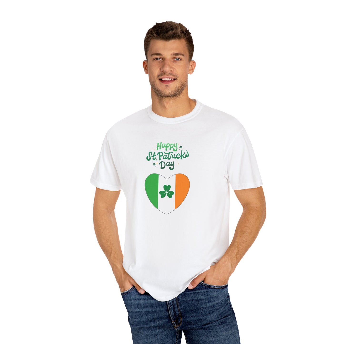 St. Patrick's Day T-Shirt Unisex Comfort Colors Relaxed Fit Garment-Dyed Tee 4 Leaf Clover Shirt Irish Themed Gift