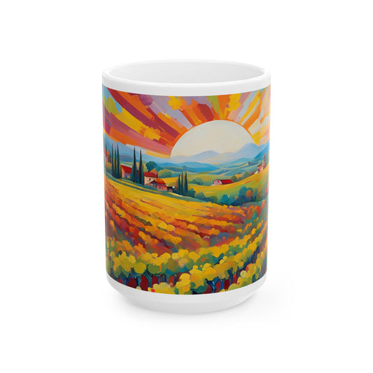 Field of Wildflowers Cottagecore 15-oz Coffee Mug Pressed Flowers Pastel Floral Nature Wildflower Tea Cup Flower Garden Lover Gift for Her